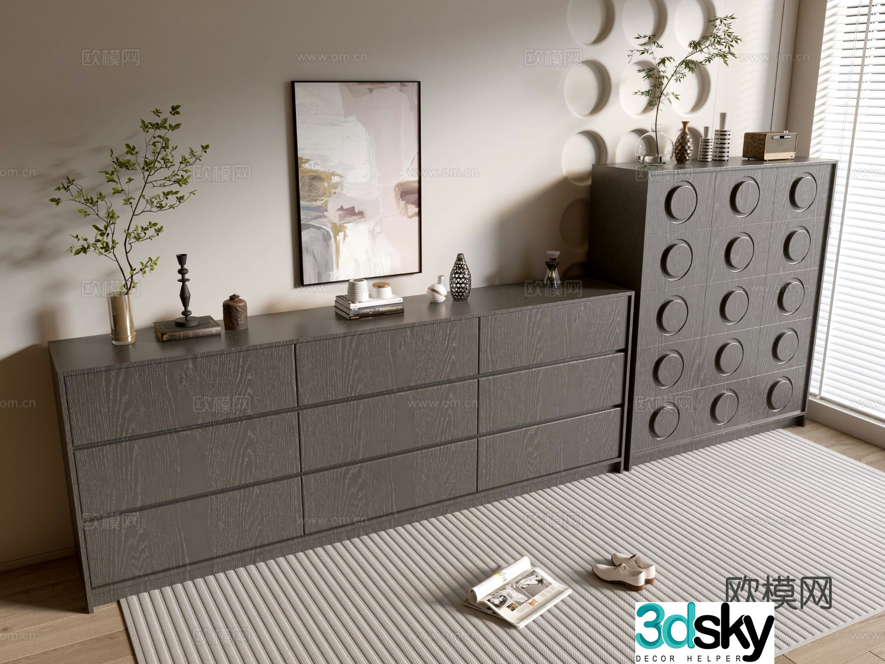 Modern entryway cabinet 3d model