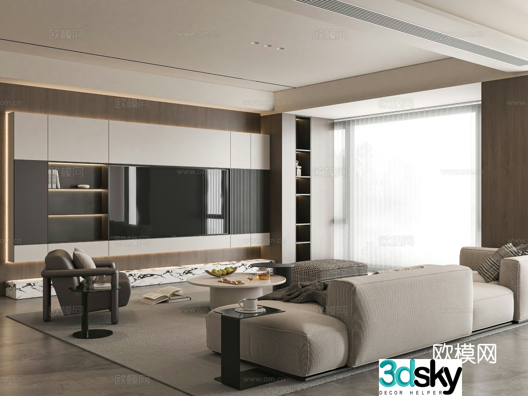Modern living room 3d model