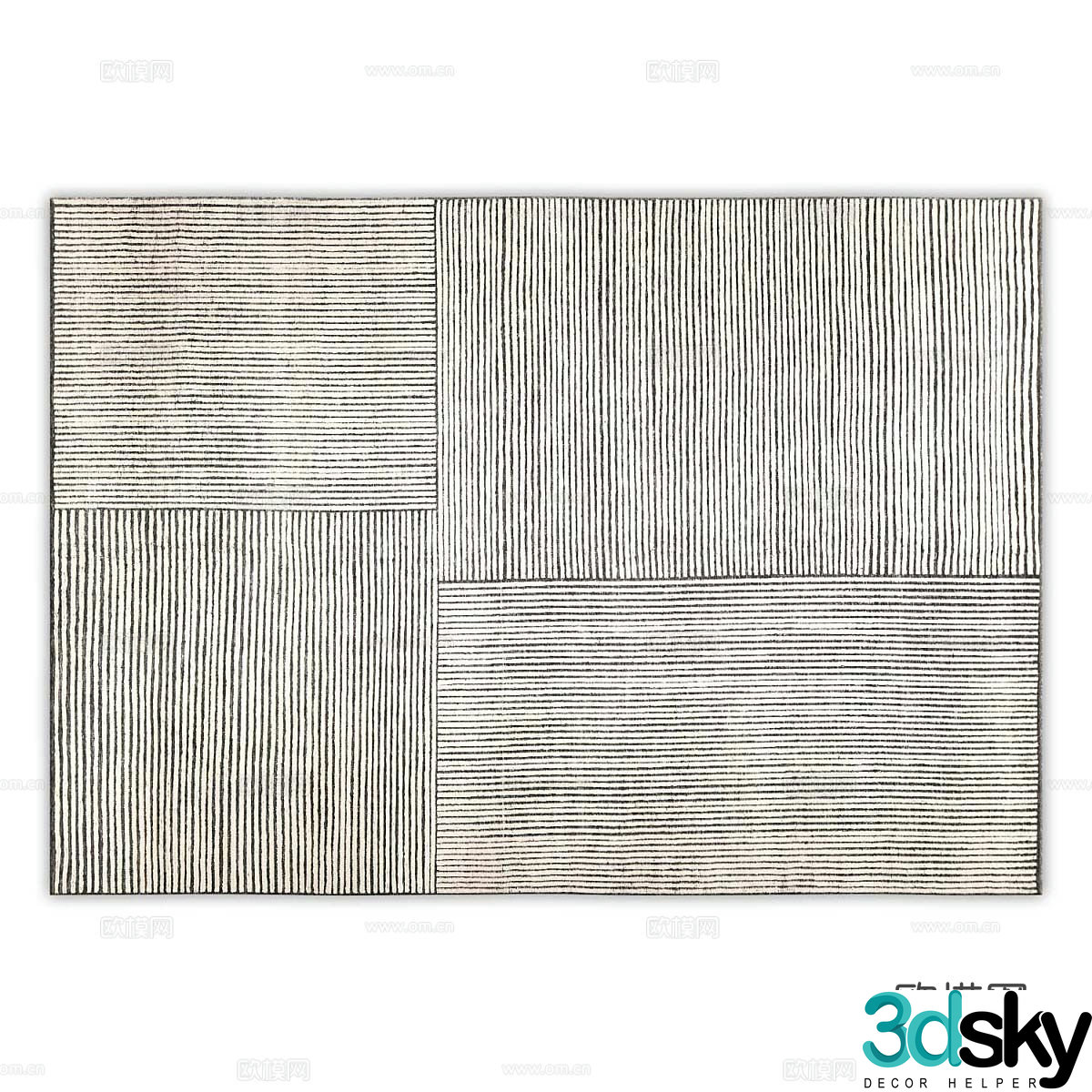 Modern carpet square rug 3d model