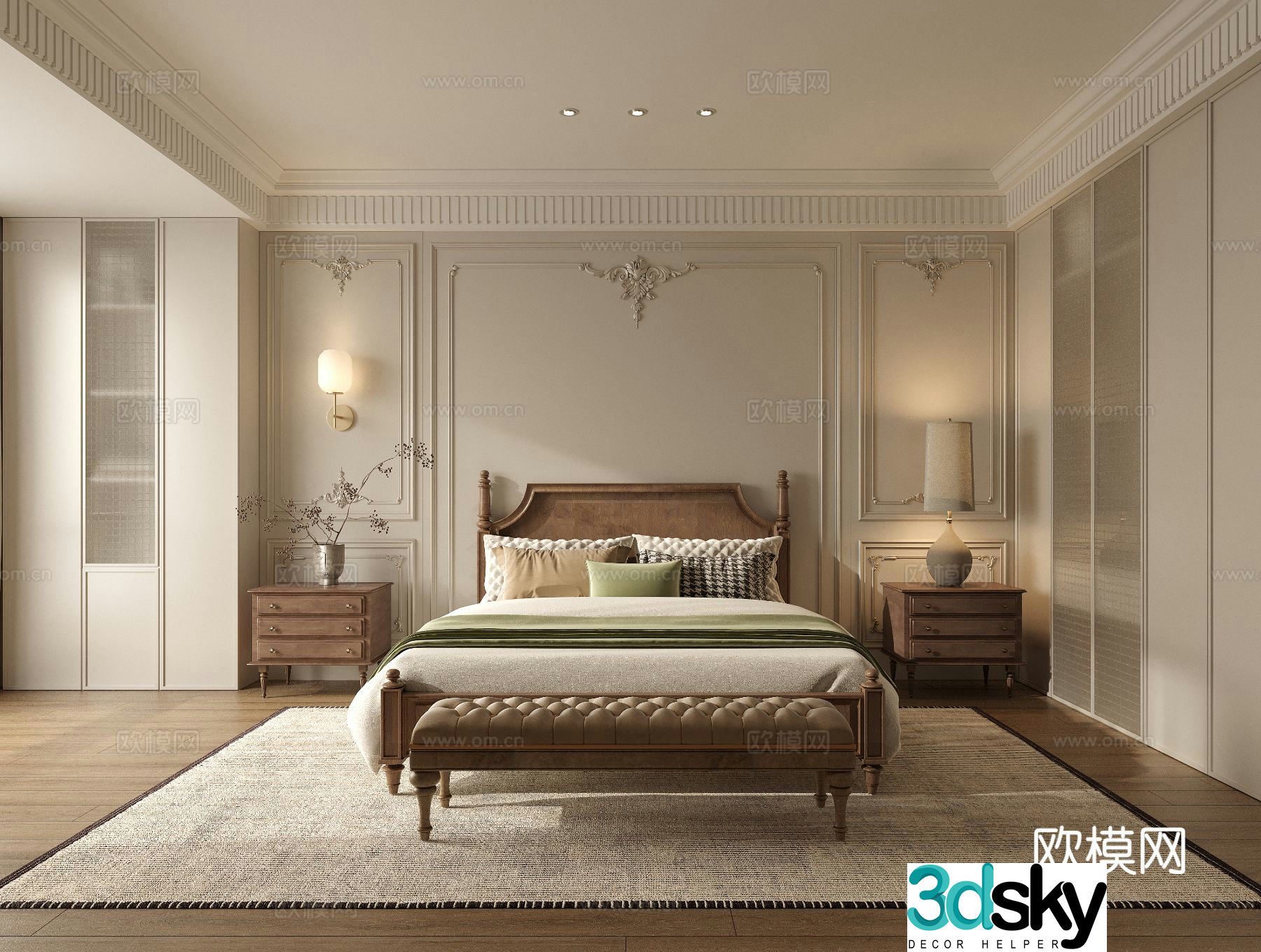 French bedroom master bedroom 3d model