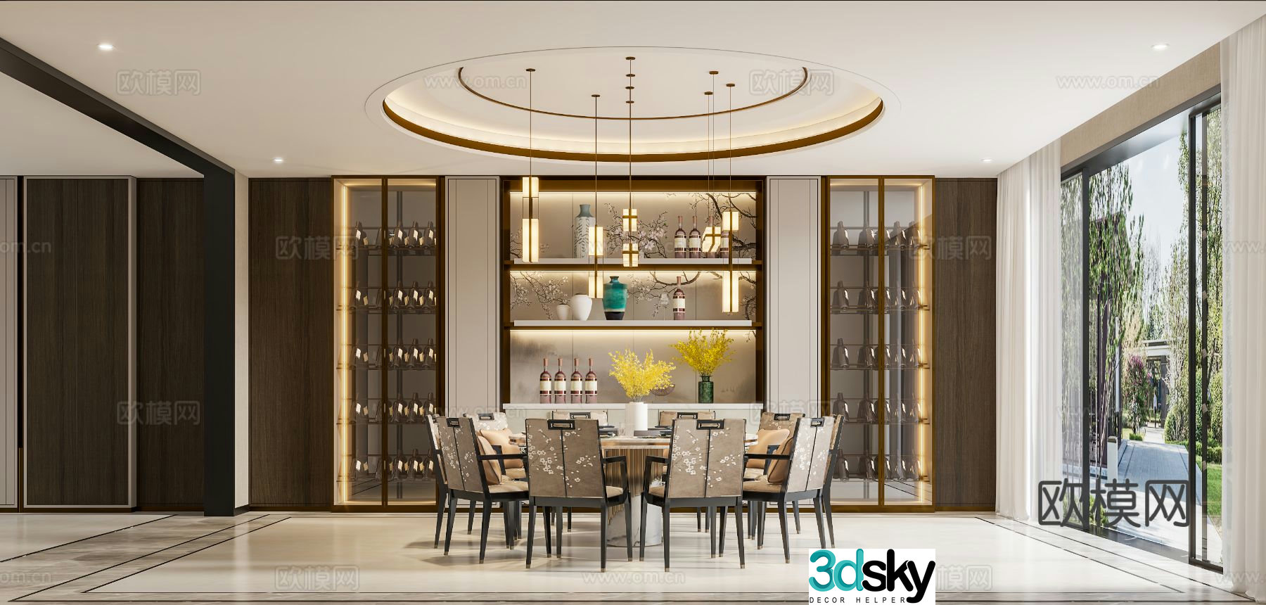 New Chinese restaurant 3d model