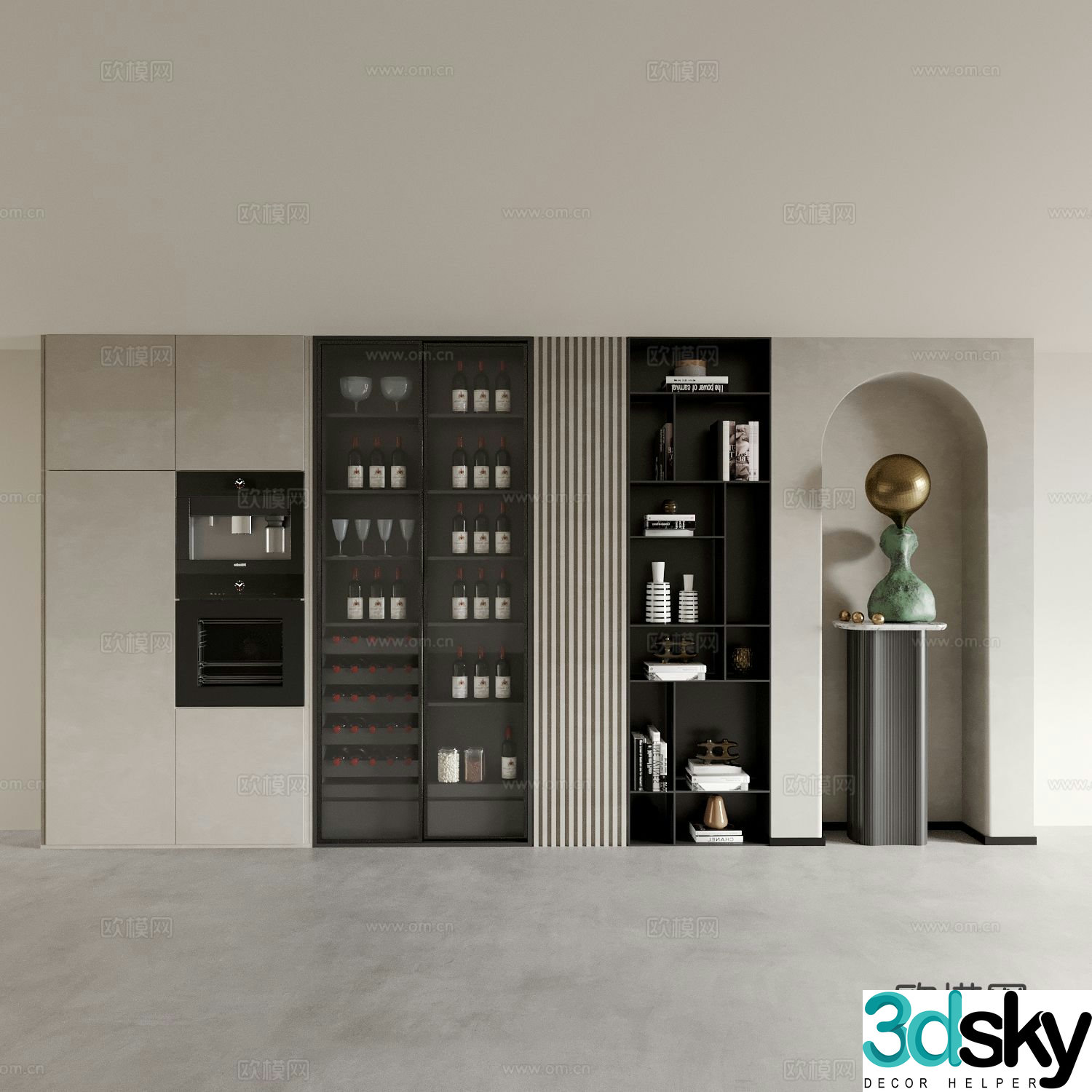 Modern wine cabinet 3d model