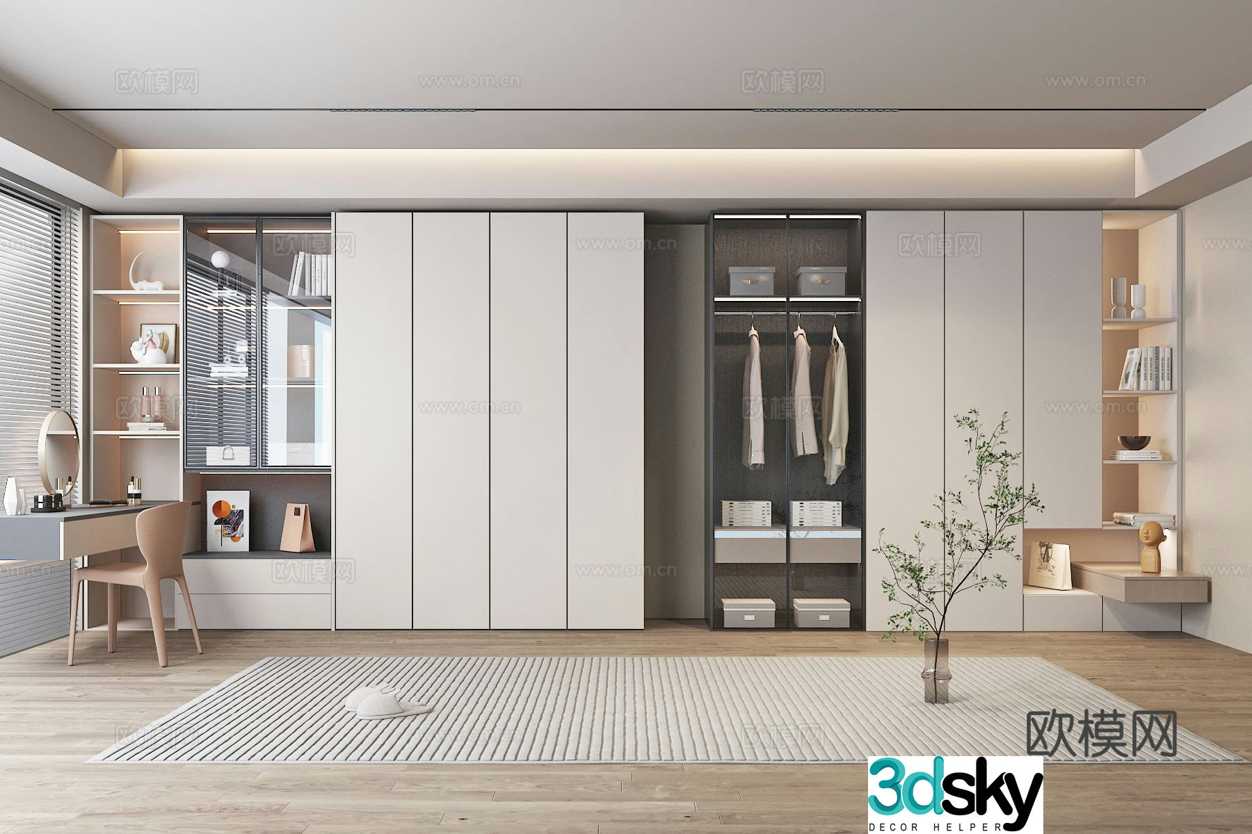 Modern wardrobe dresser 3d model