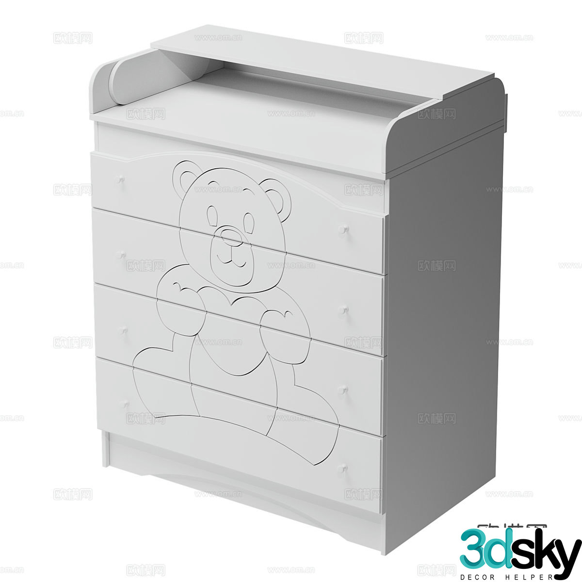 Cartoon bedside table 3d model