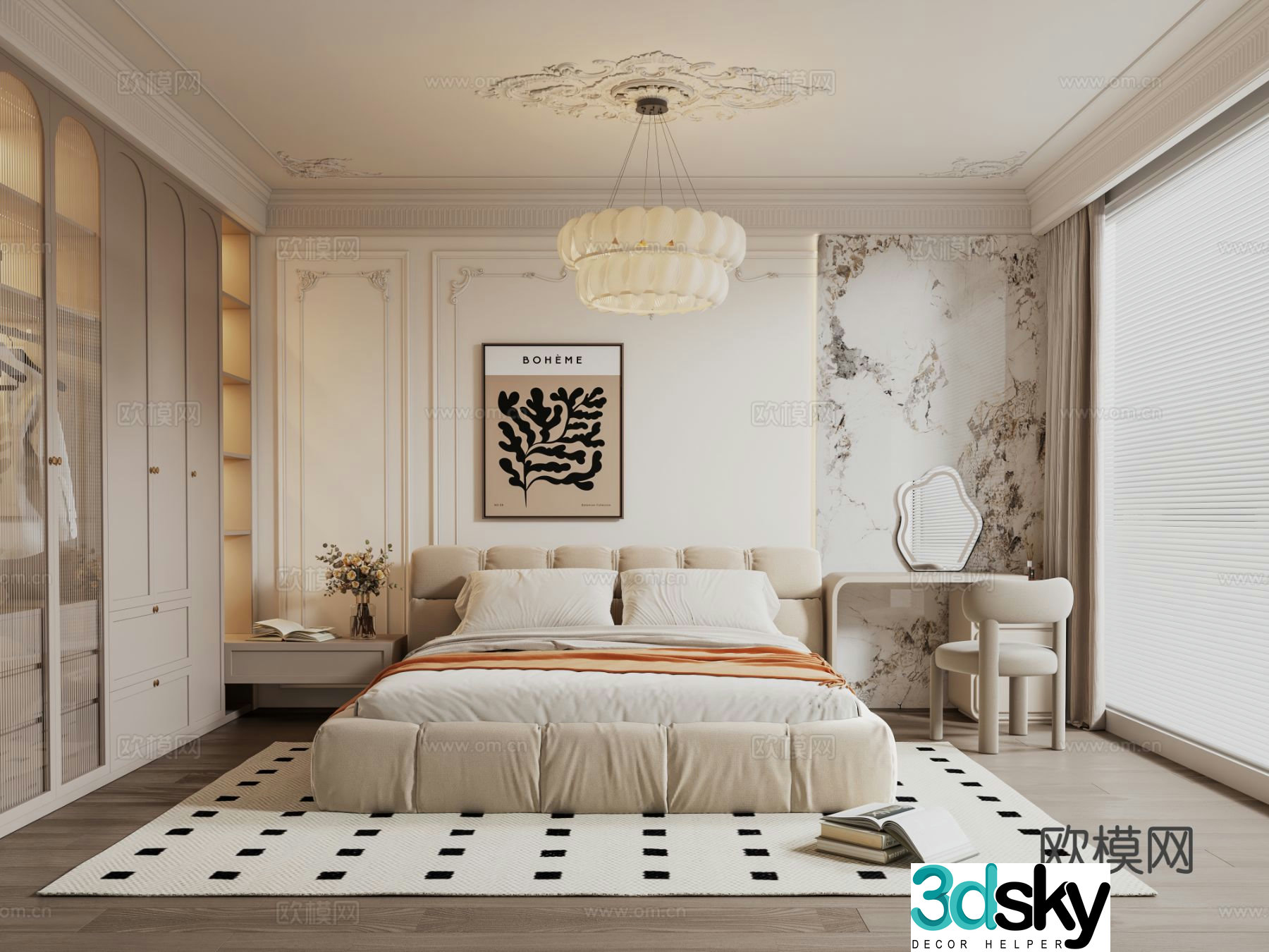 French bedroom master bedroom 3d model
