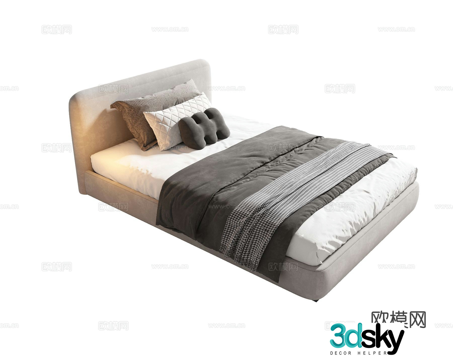 Modern single bed 3d model