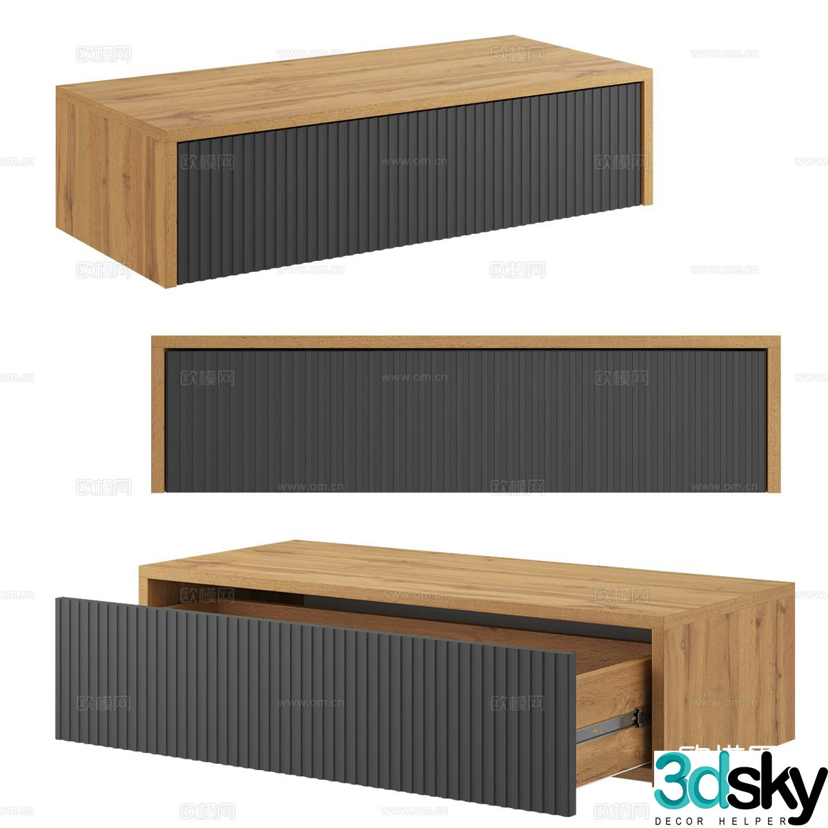 Nordic bedside table 3d model
