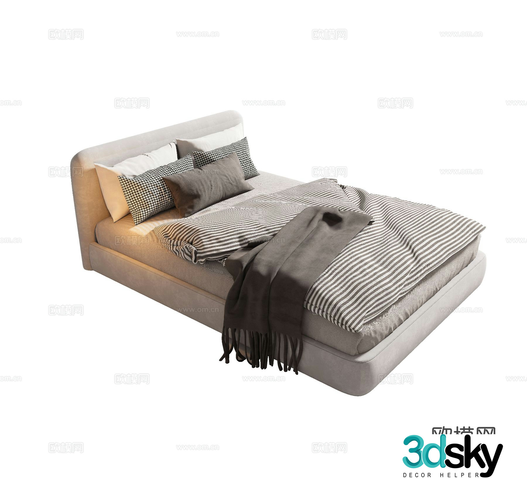 Modern single bed 3d model