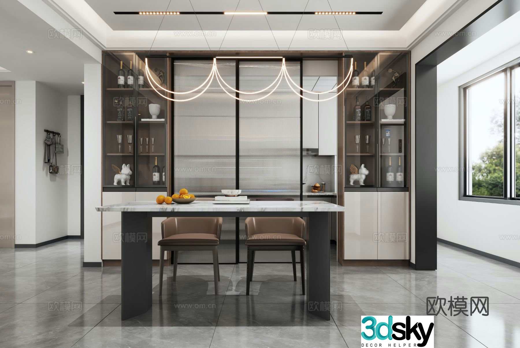 Modern guest restaurant 3d model