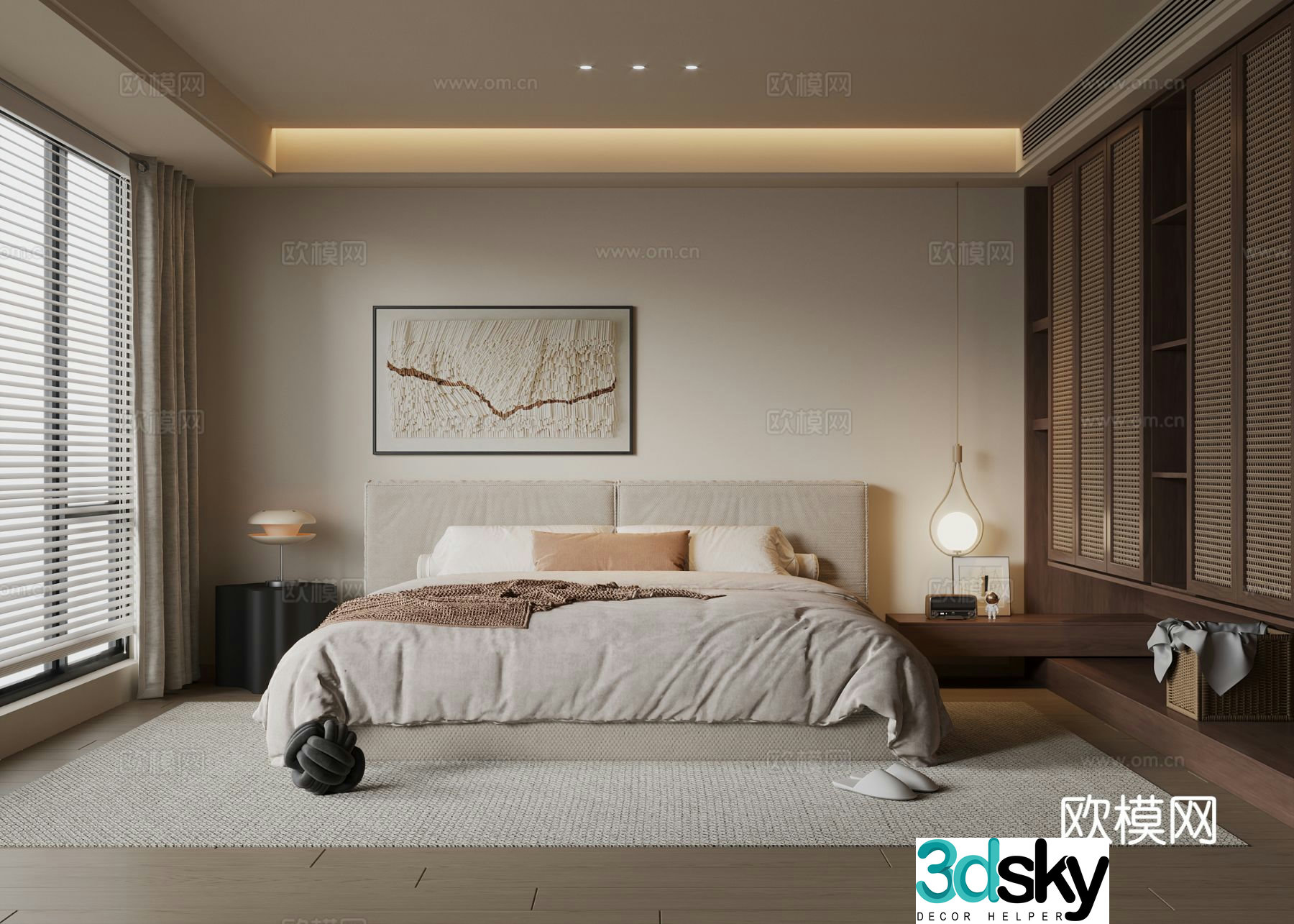 Medieval style bedroom master bedroom 3d model