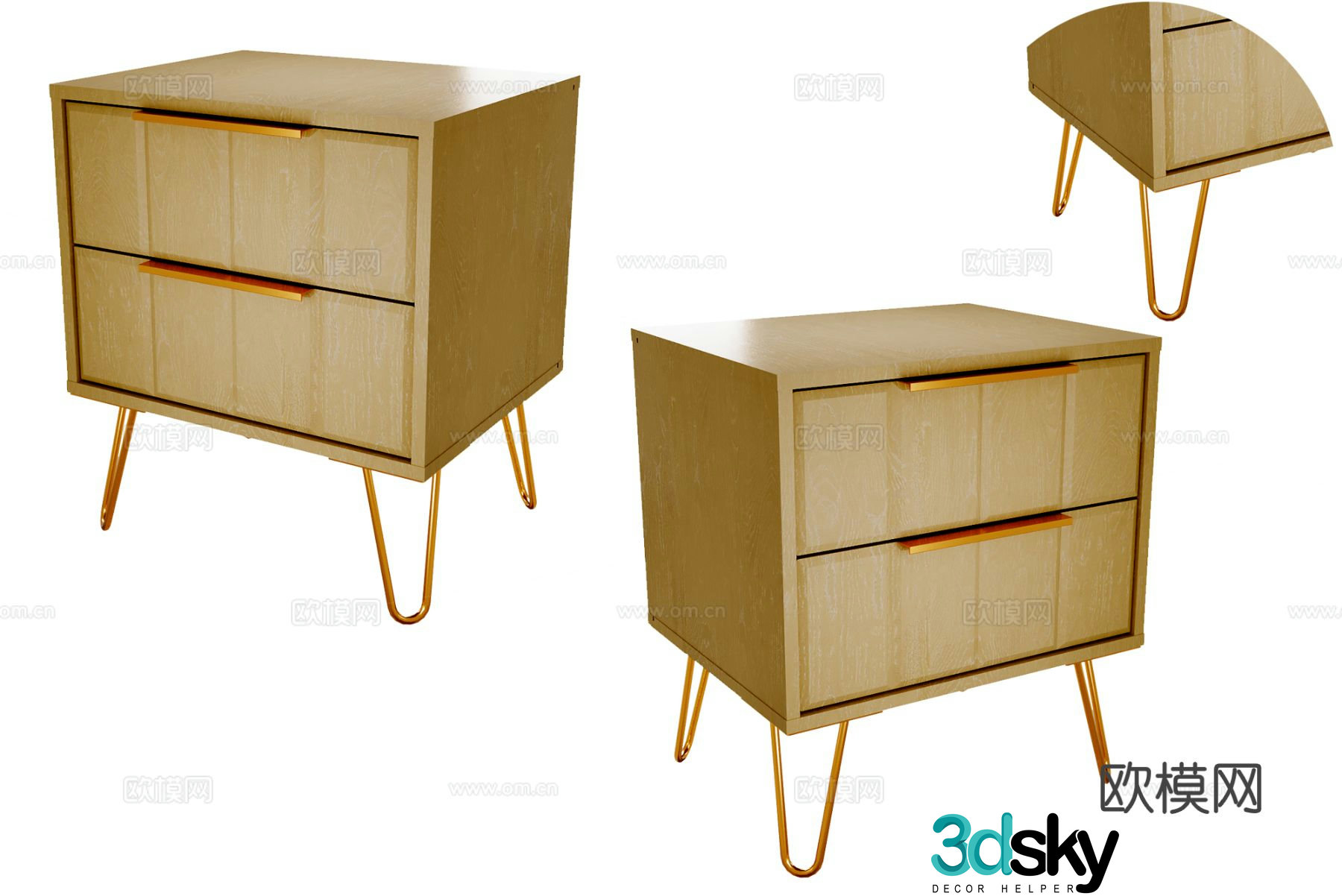 Modern bedside table 3d model