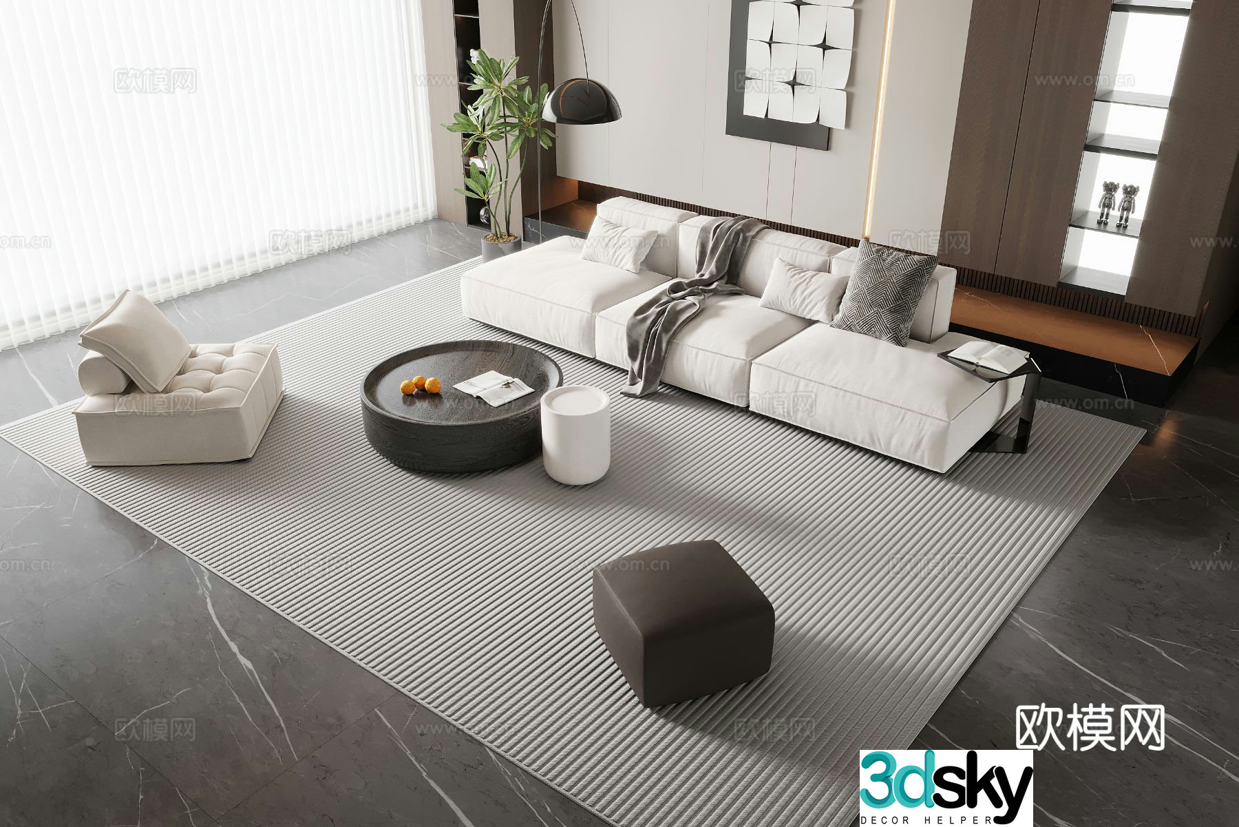Modern sectional sofa 3d model