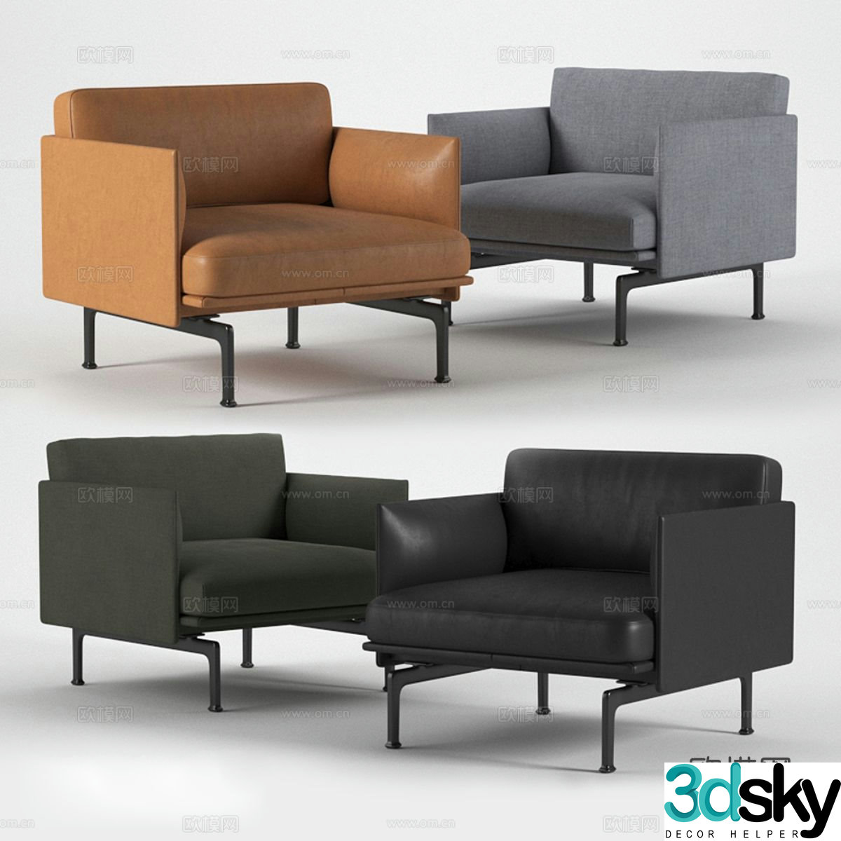 Single sofa 3d model