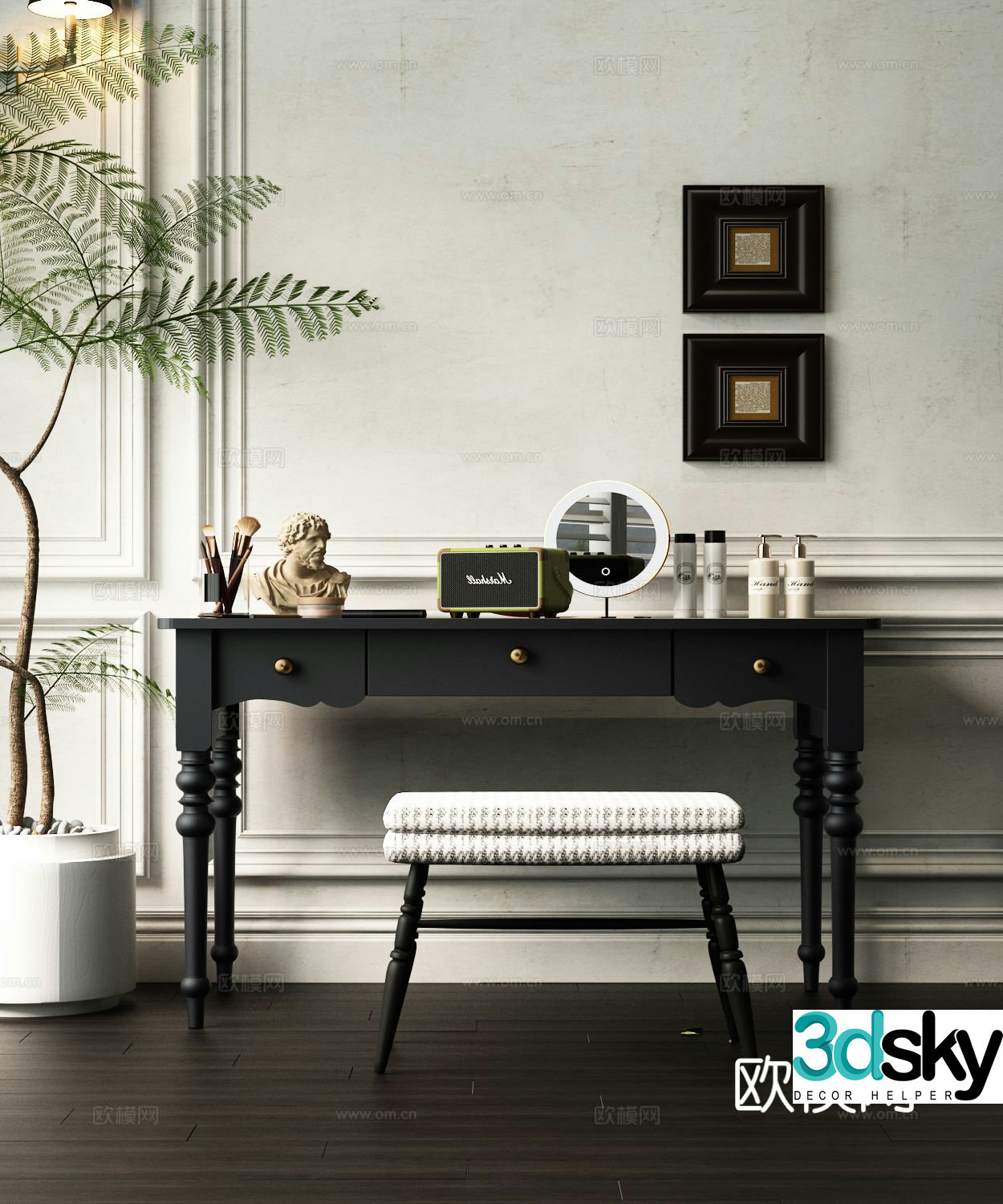 French dressing table dressing table 3d model