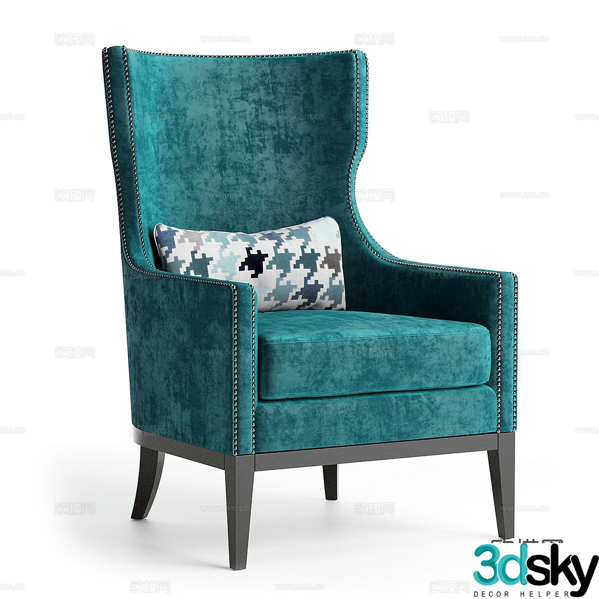 Simple European single sofa 3d model