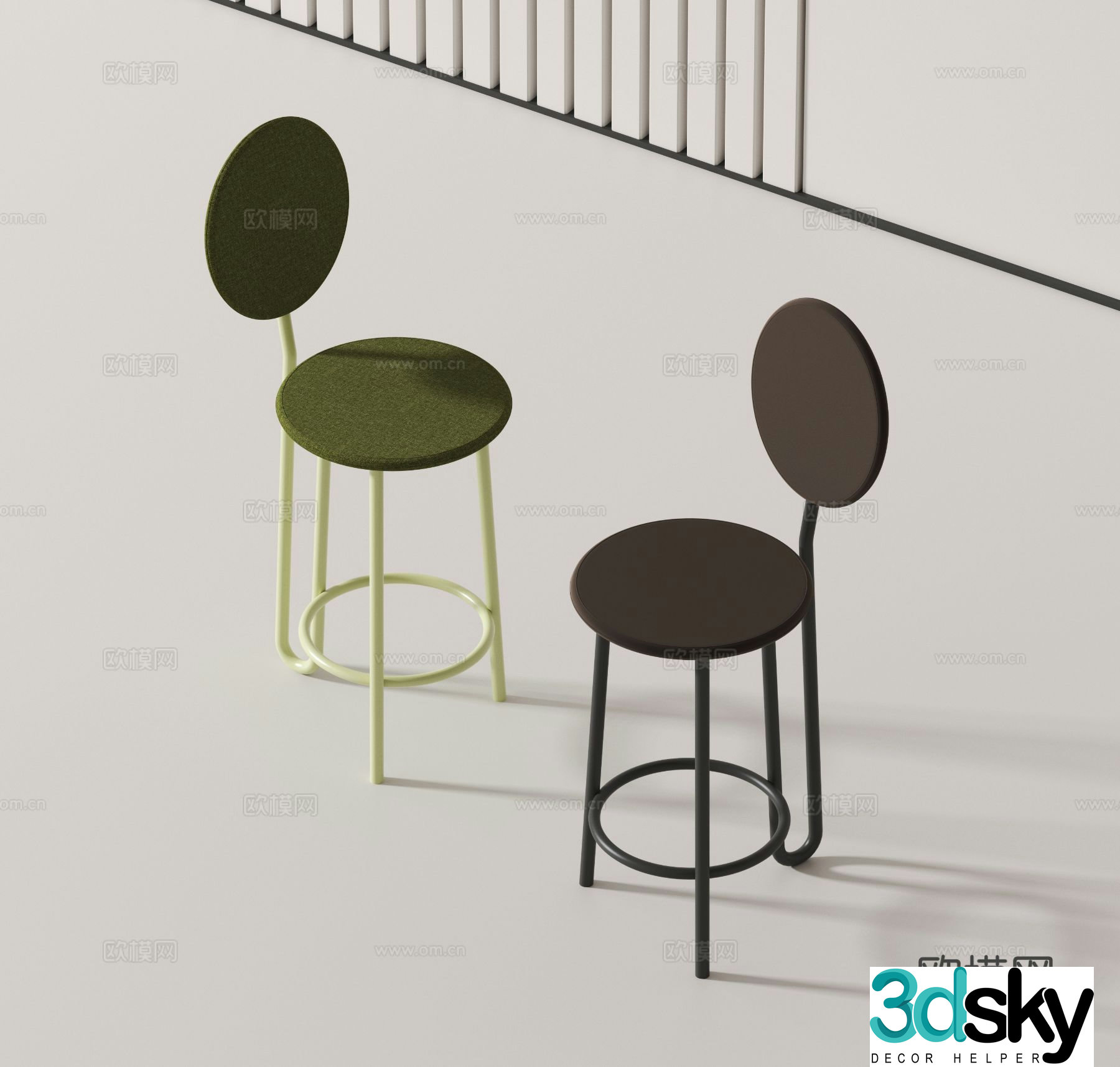 Modern bar stool bar stool high stool 3d model