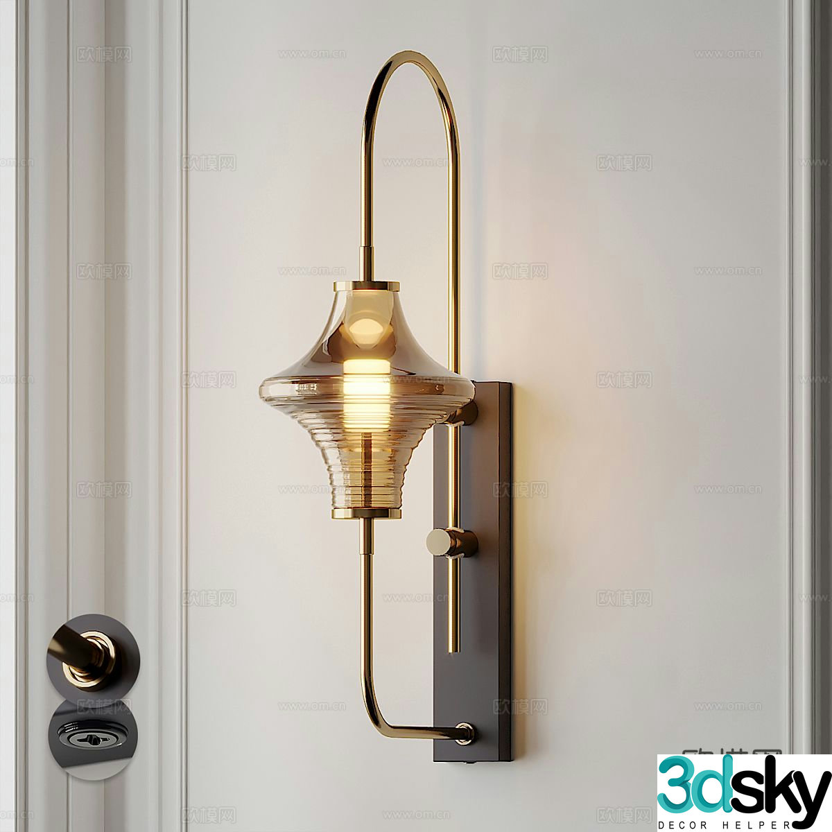Light luxury wall lamp creative wall lamp bedside wall lamp 3D model