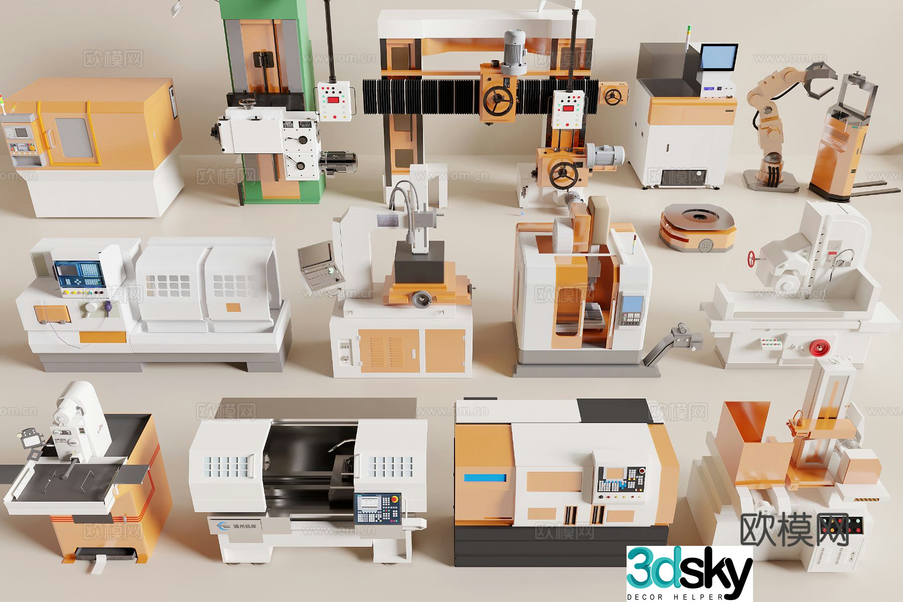 Modern industrial equipment factory equipment 3d model