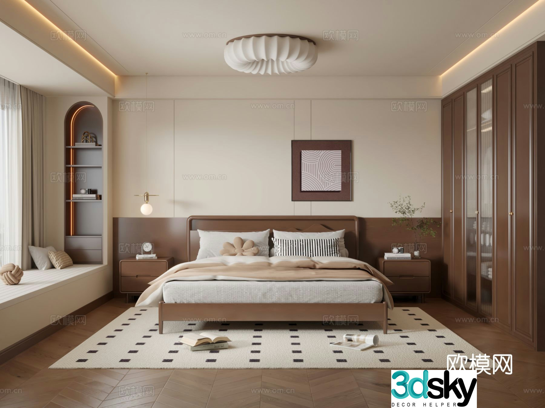 Medieval style bedroom master bedroom 3d model