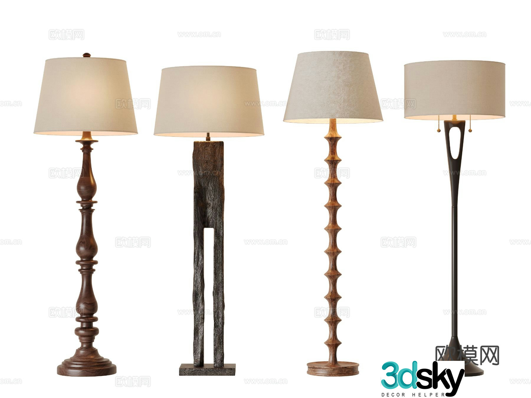 Medieval style floor lamp 3d model
