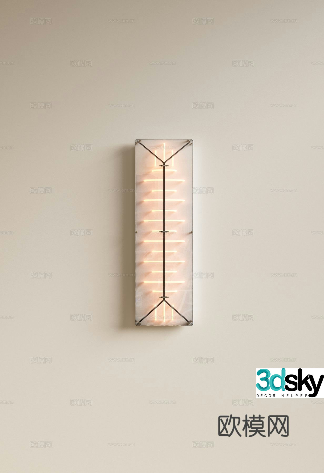 Modern acrylic wall lamp long wall lamp 3d model