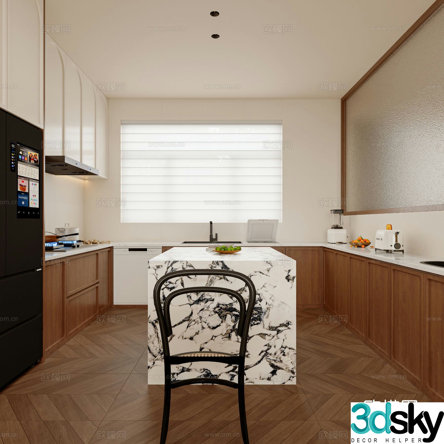 Medieval style kitchen Western kitchen 3d model