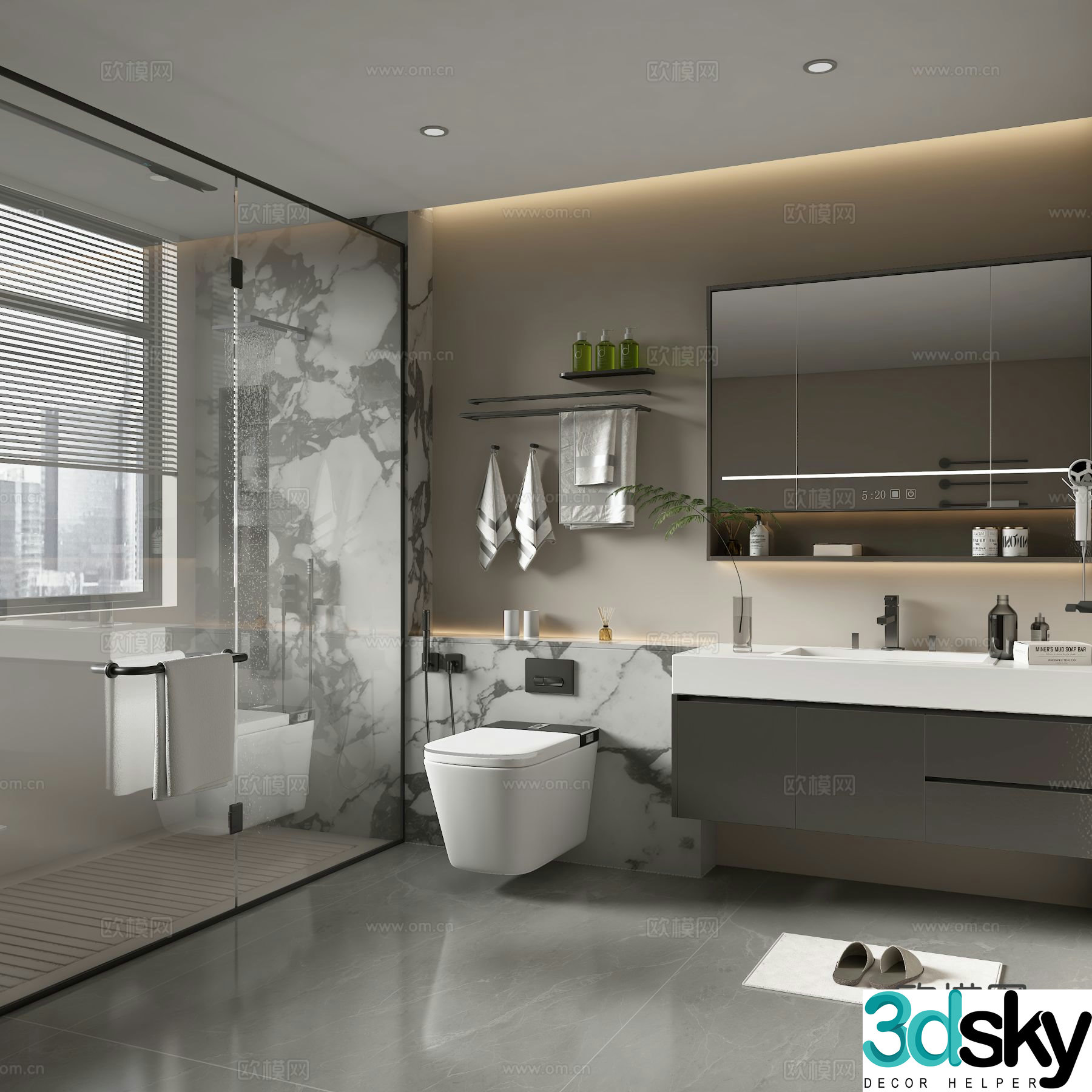 Modern bathroom bathroom 3d model