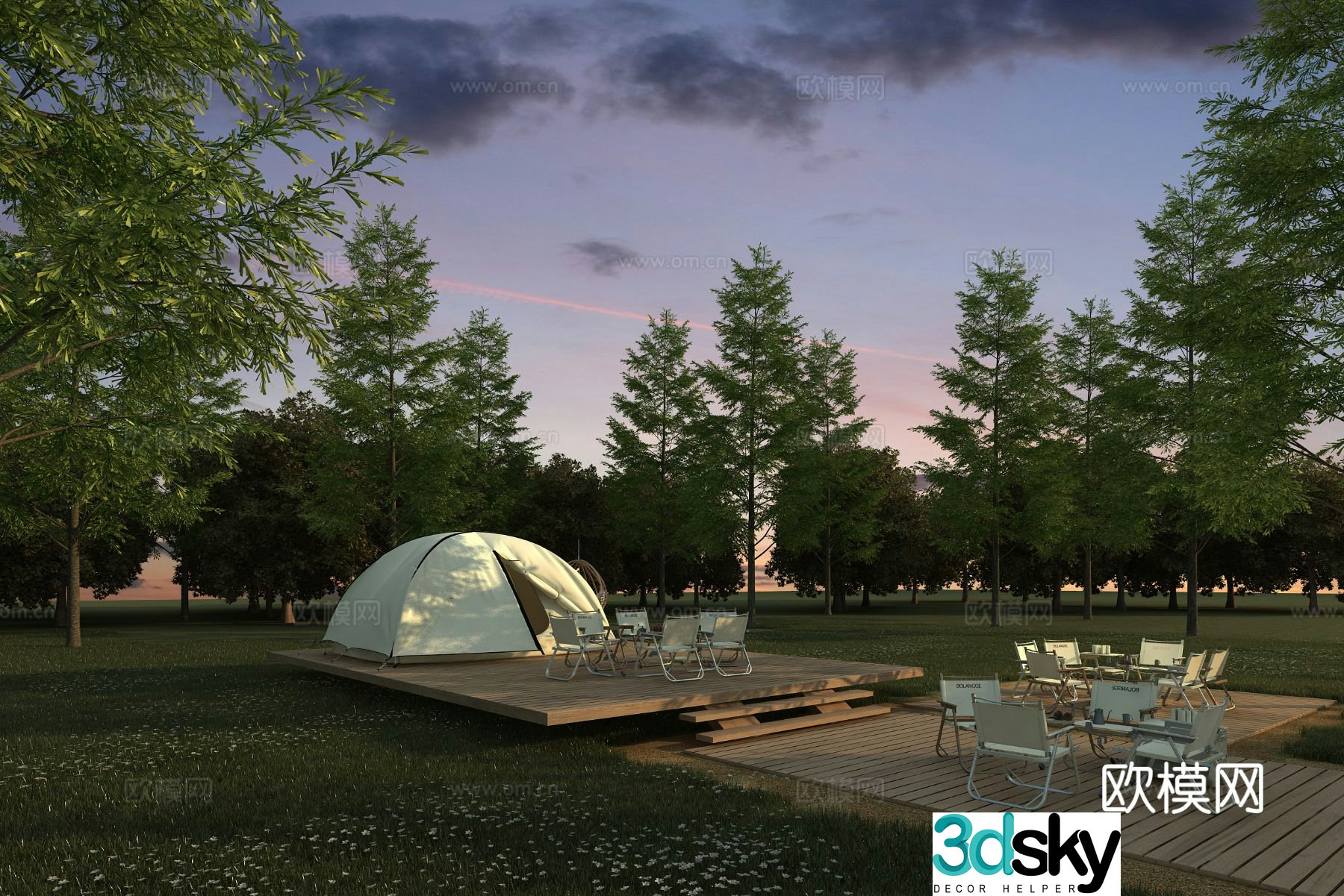 Camping Park Outdoor Camp 3d model