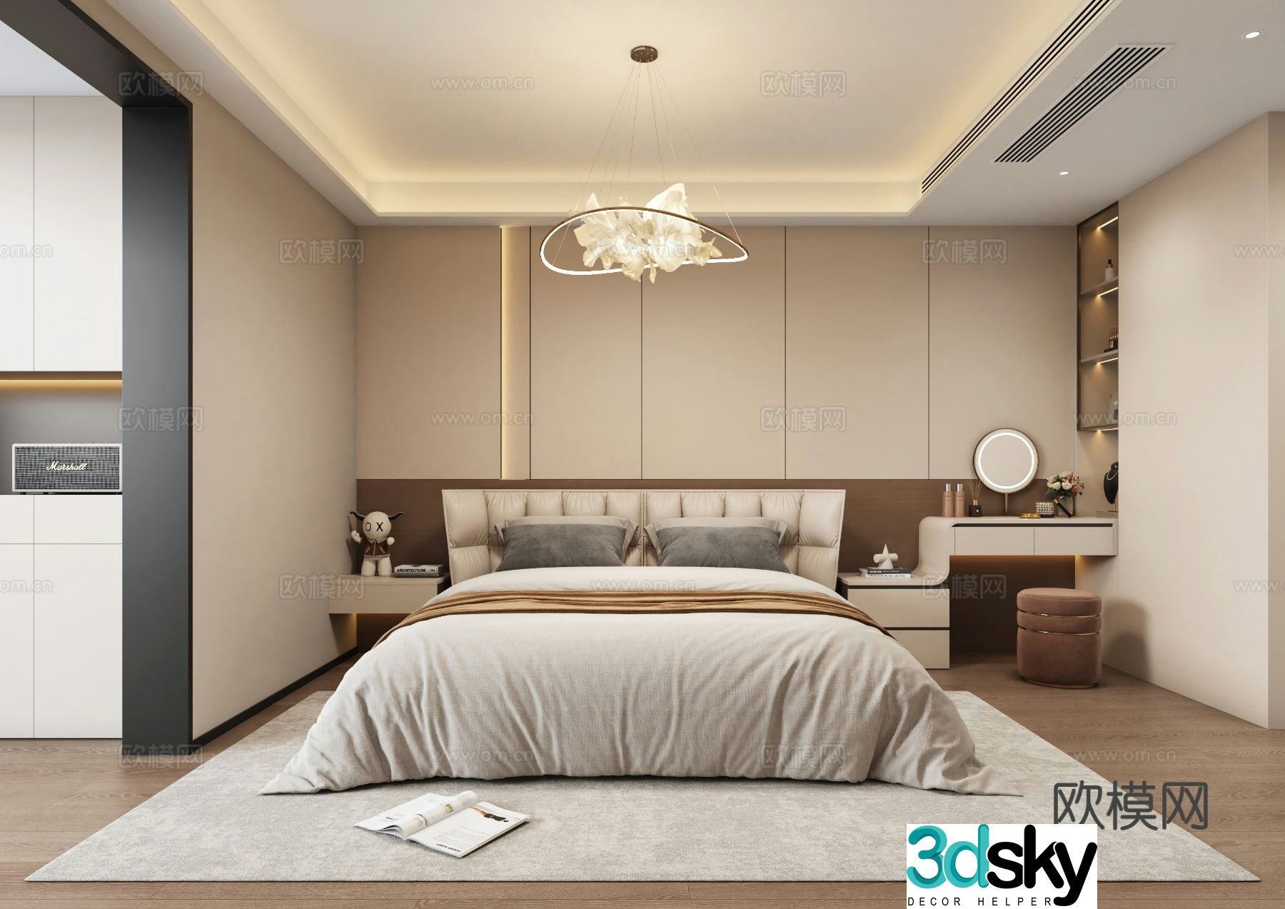 Modern bedroom master bedroom 3d model