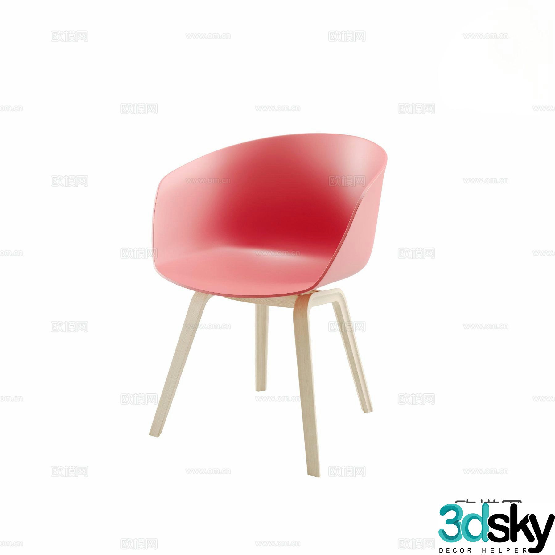 HAY plastic side chair dining chair armchair 3d model