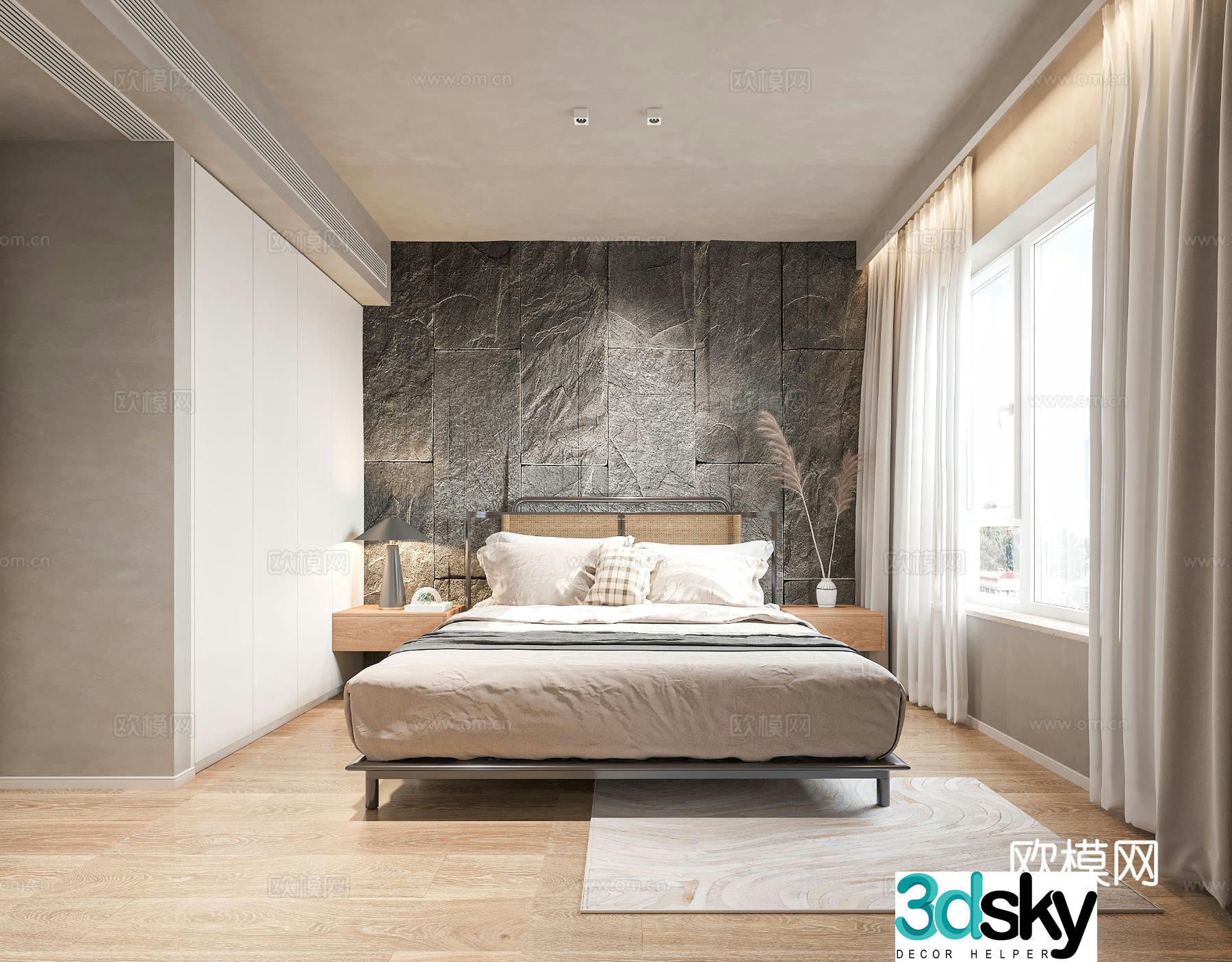 Modern bedroom master bedroom 3d model