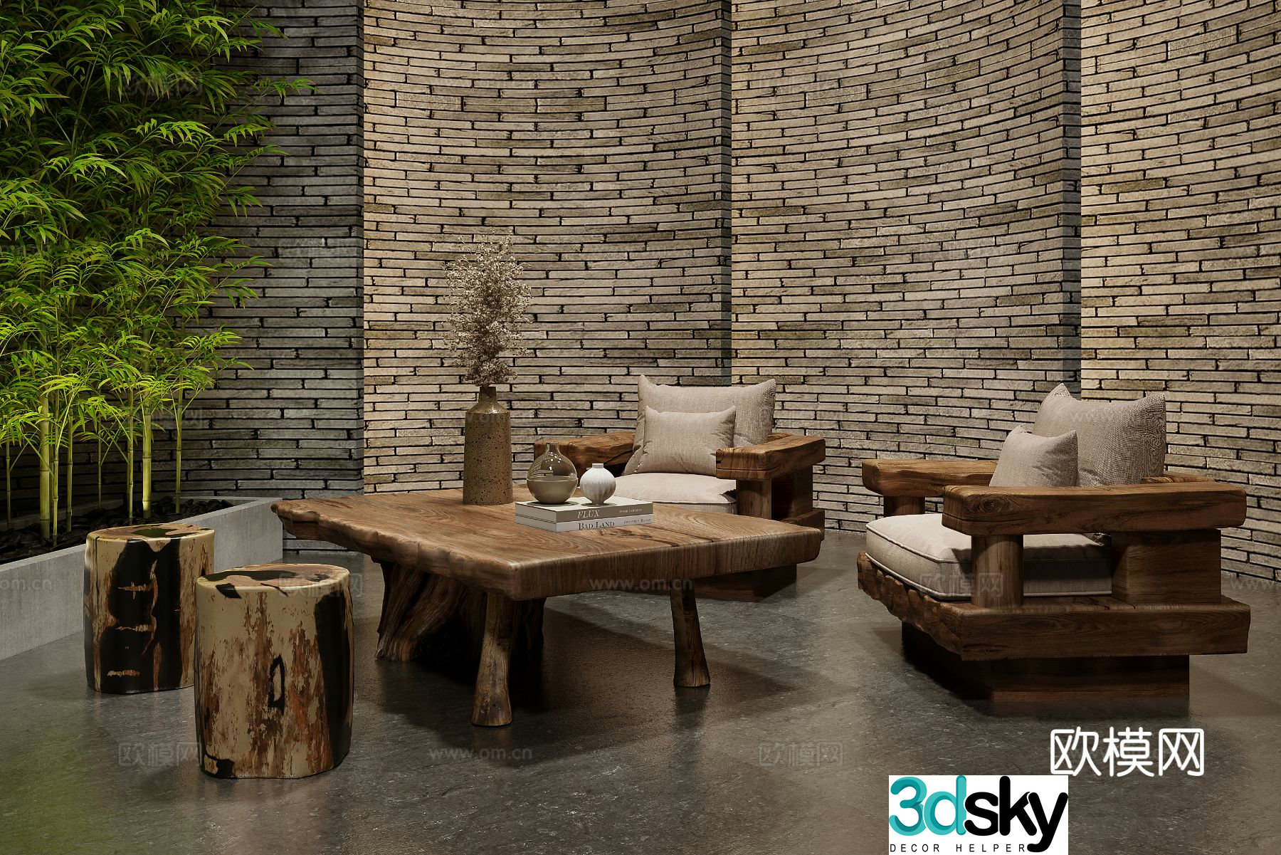 Wabi Sabi modular sofa 3d model