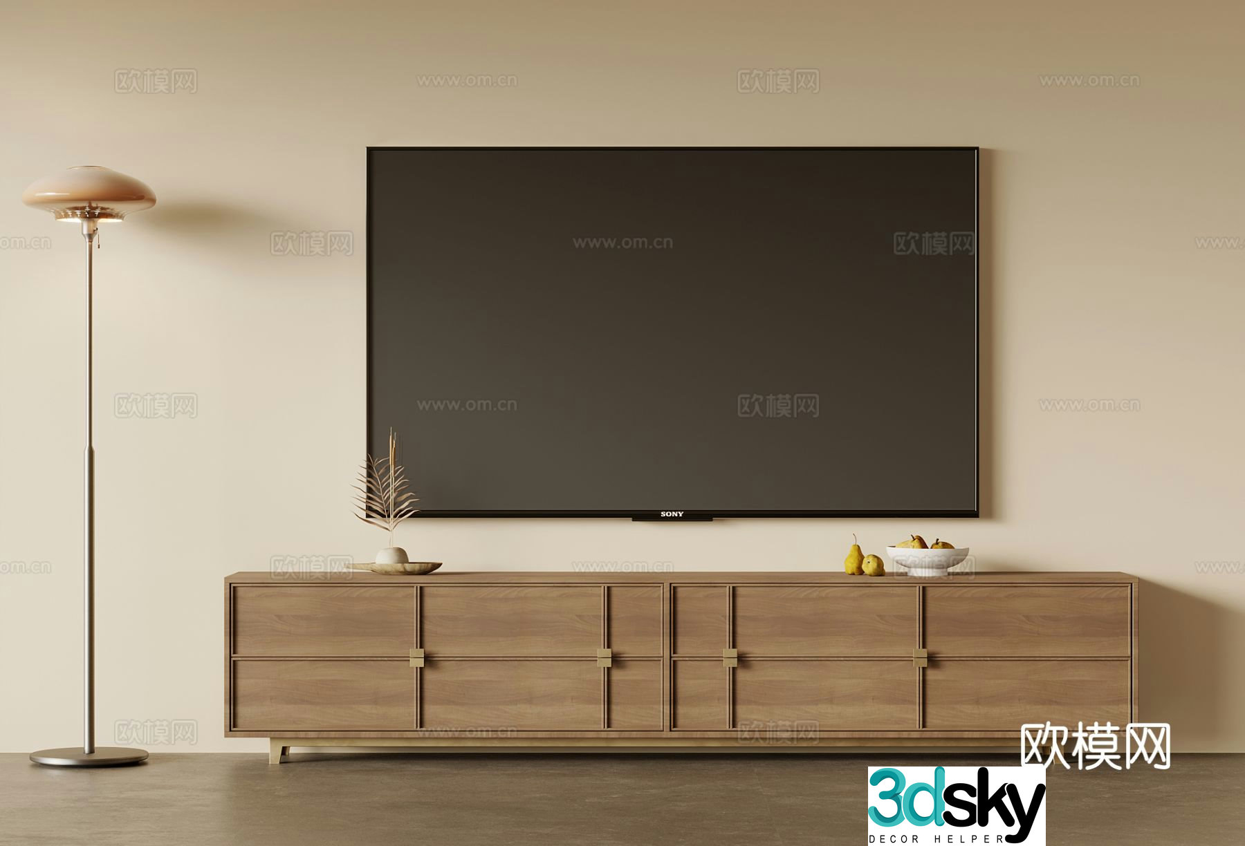 Medieval style TV cabinet 3D model