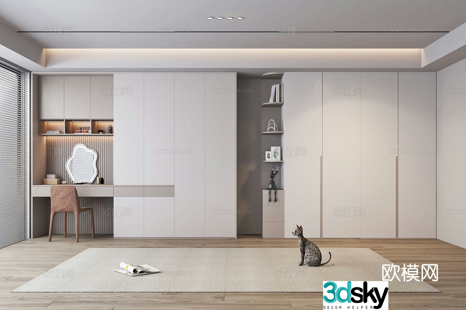 Modern wardrobe dresser 3d model