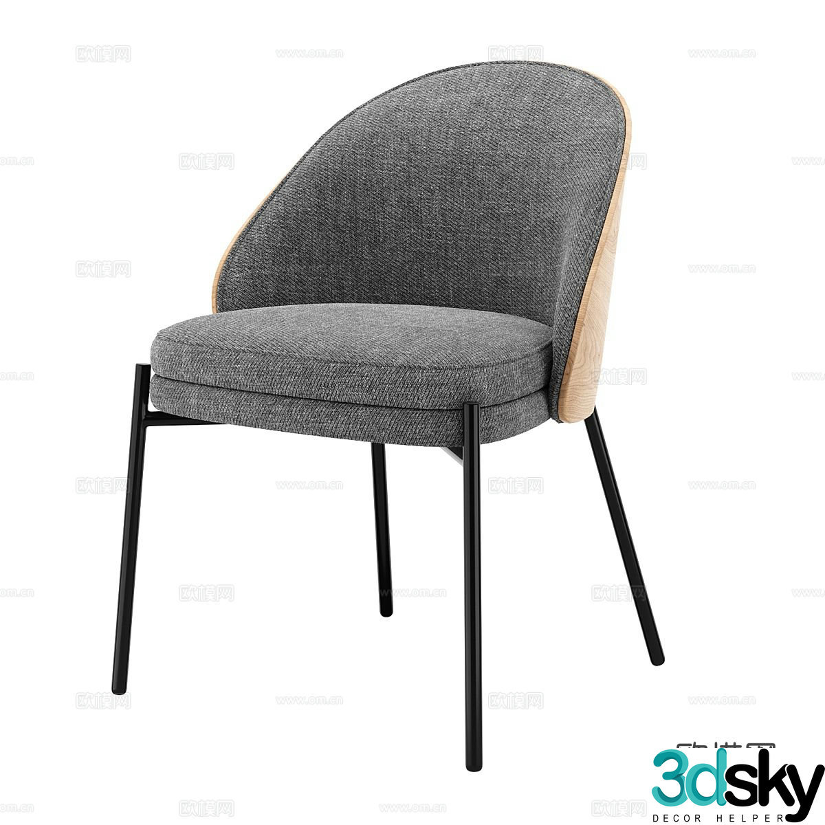 Nordic chair leisure chair 3d model