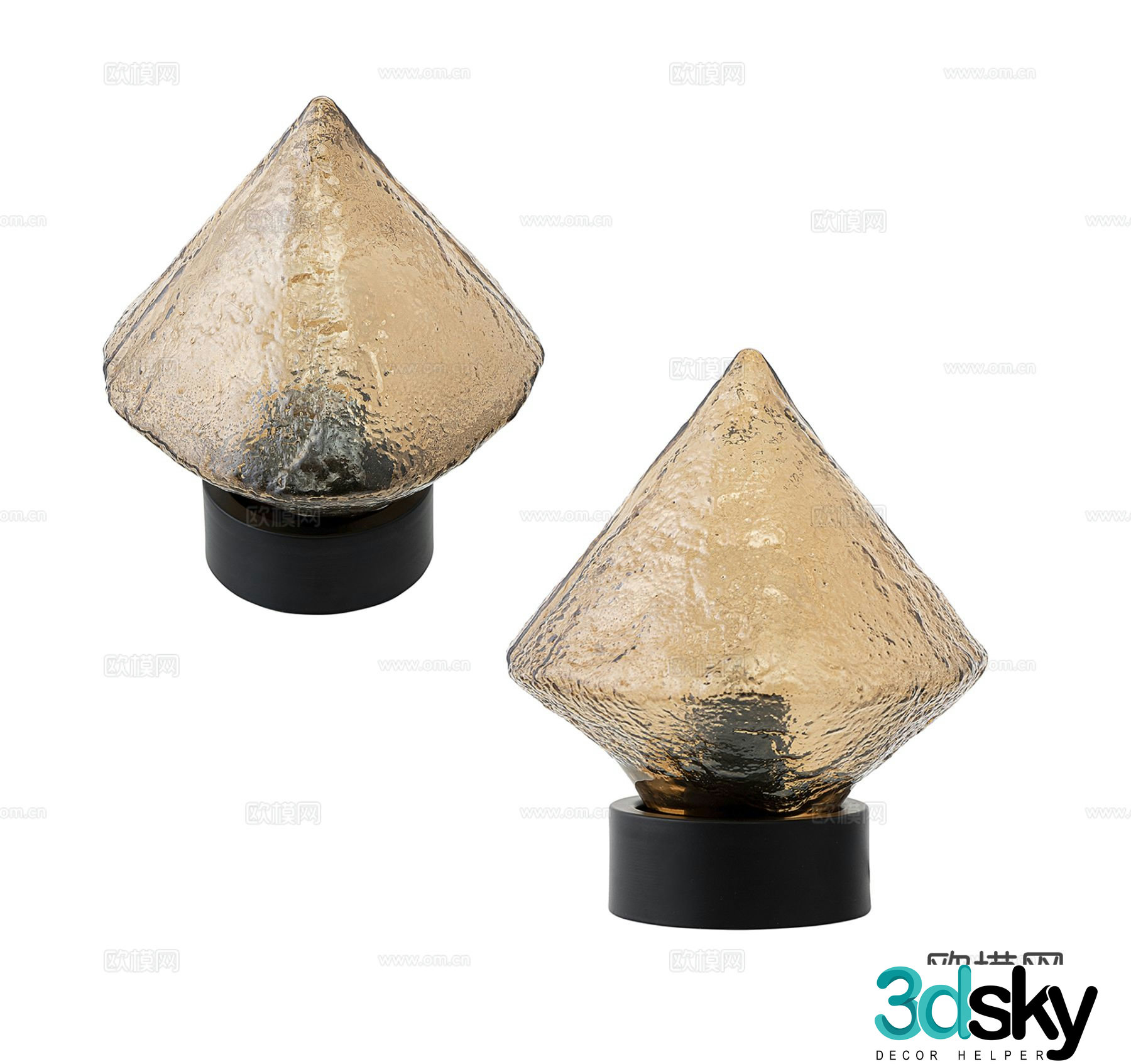 Modern glass table lamp 3d model