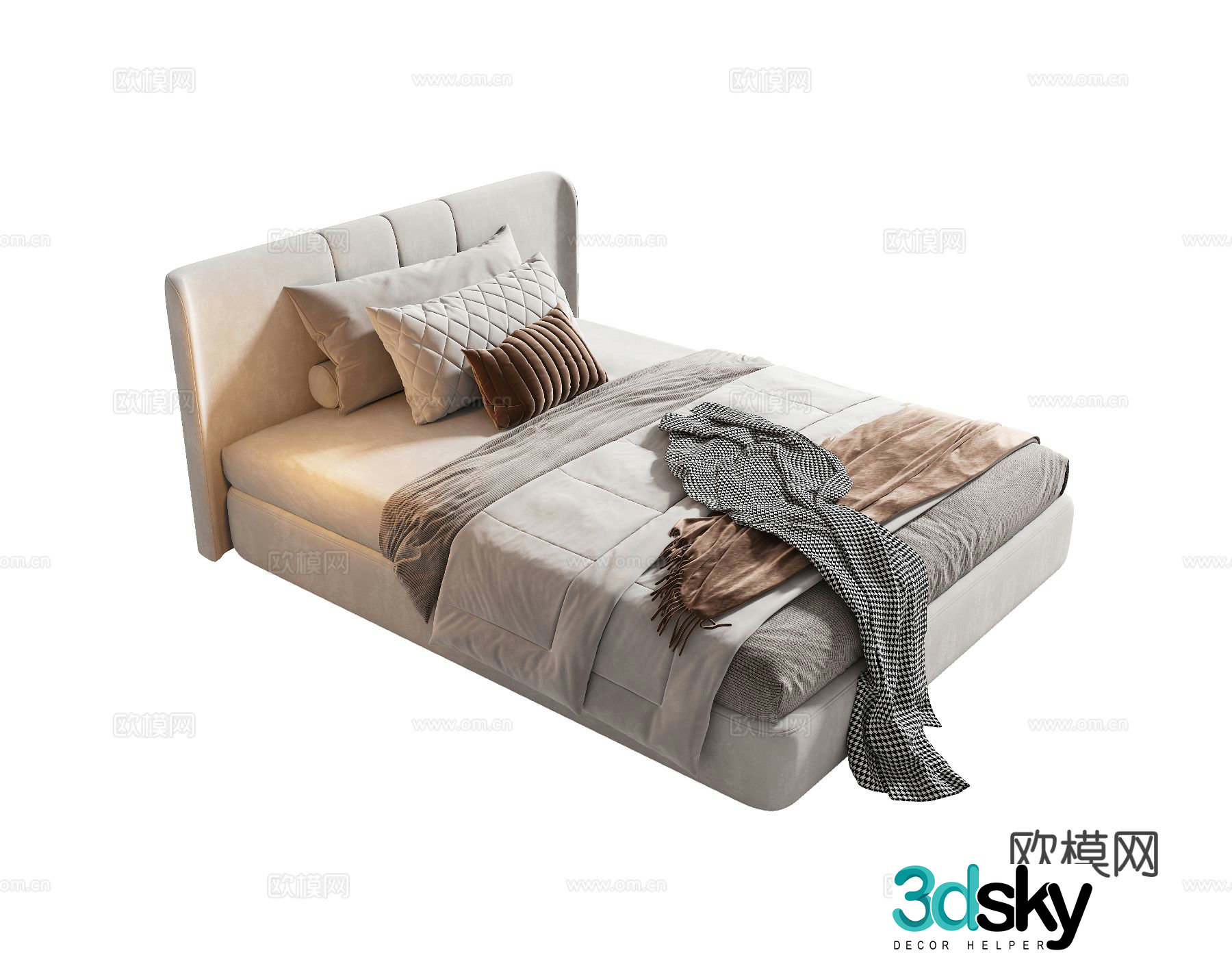 Modern single bed 3d model