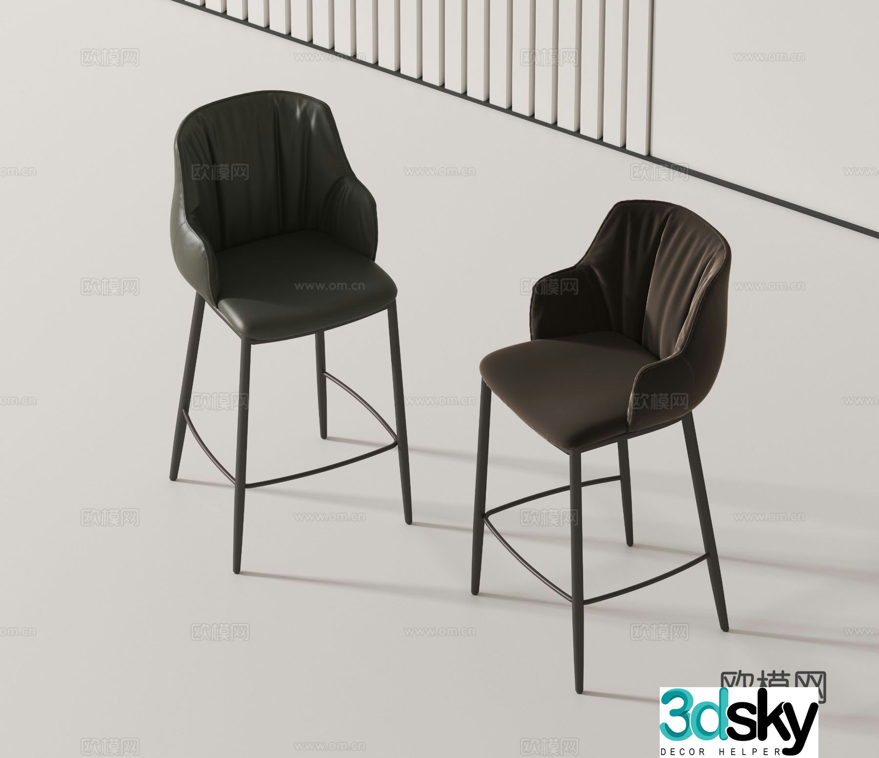Modern bar stool bar stool high stool 3d model