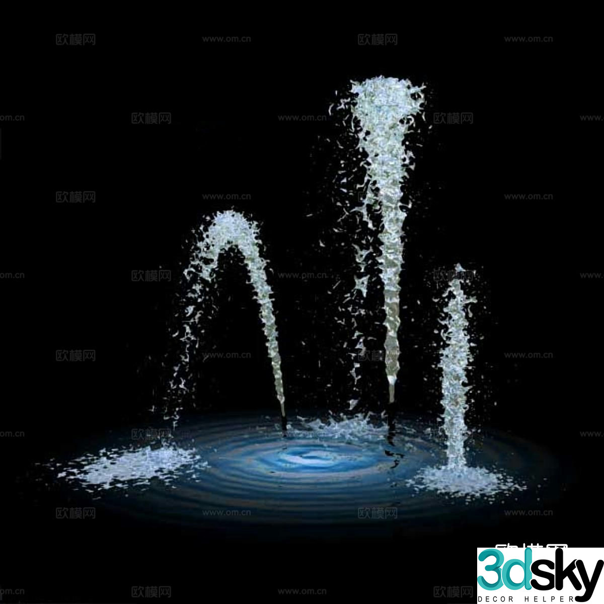 fountain water column water feature water curtain 3d model