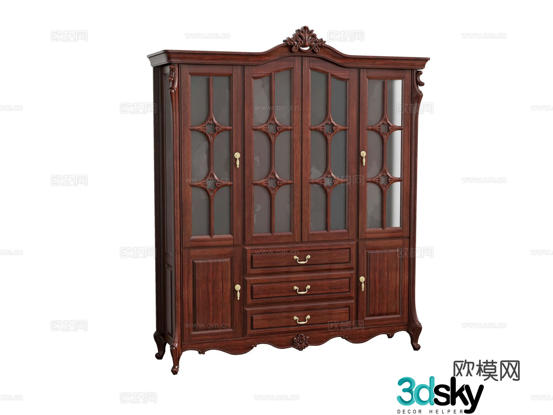 European wine cabinet 3D model