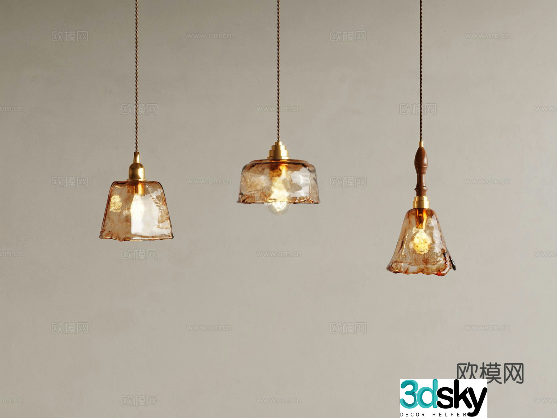 French chandelier glass chandelier 3d model