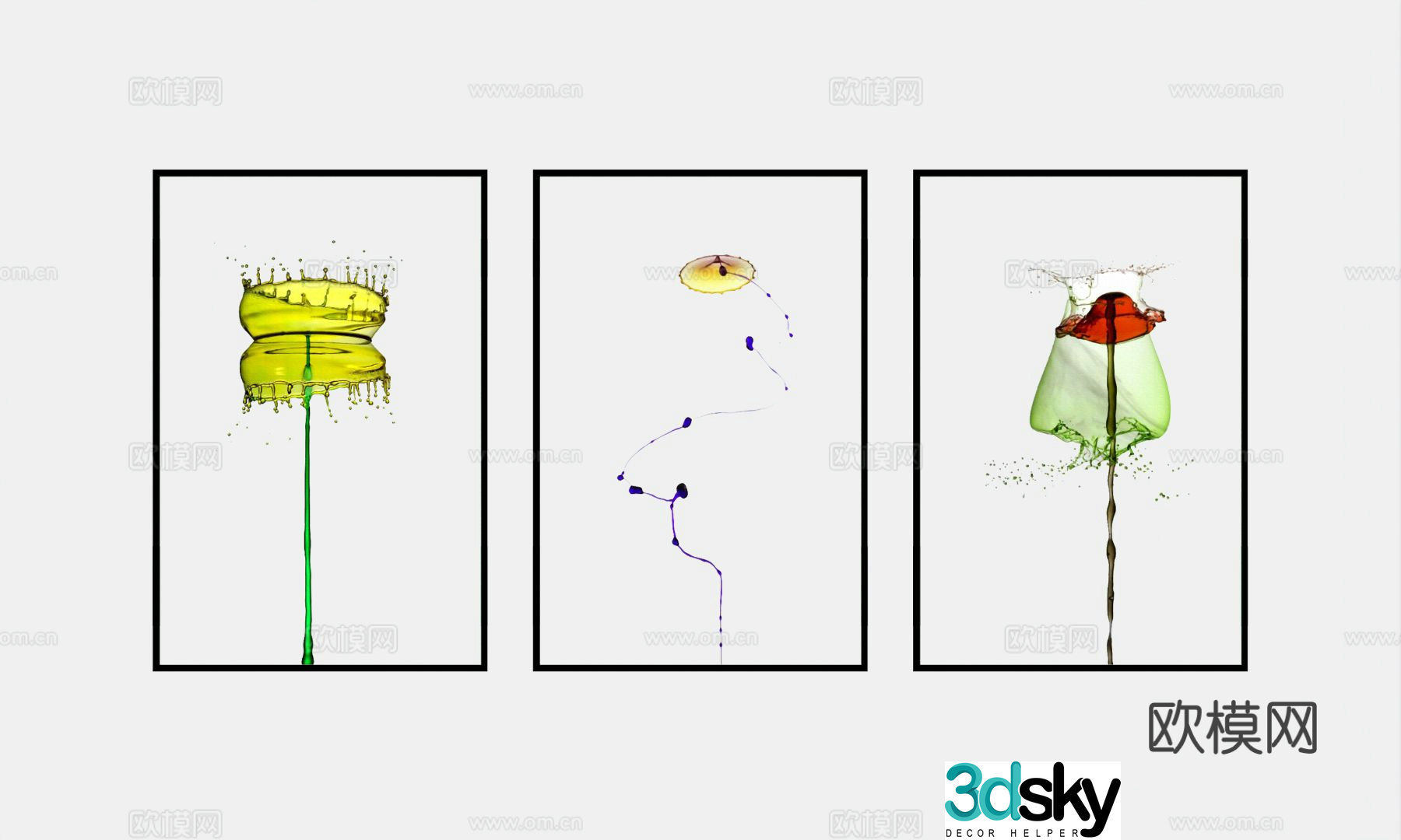 Decorative painting art painting hanging painting 3d model