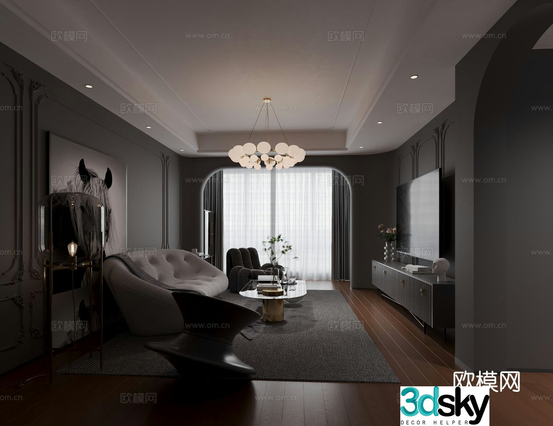 French living room 3d model