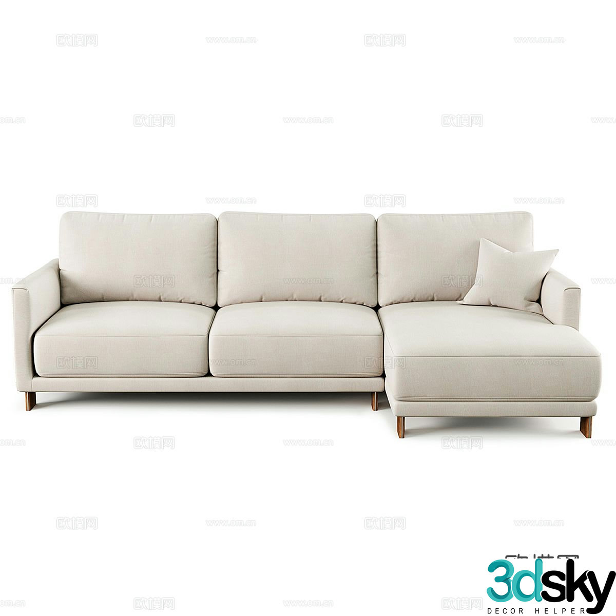 Modern corner sofa multi-person sofa 3d model