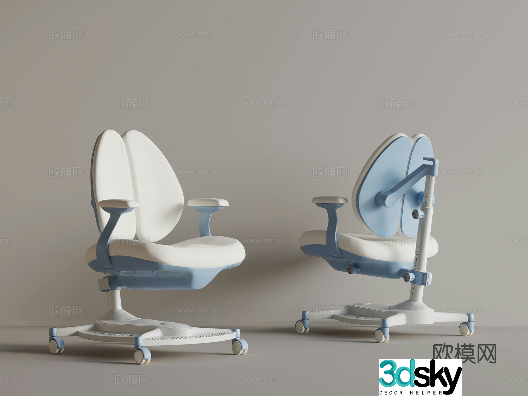 Modern children’s chair learning chair lift chair 3d model