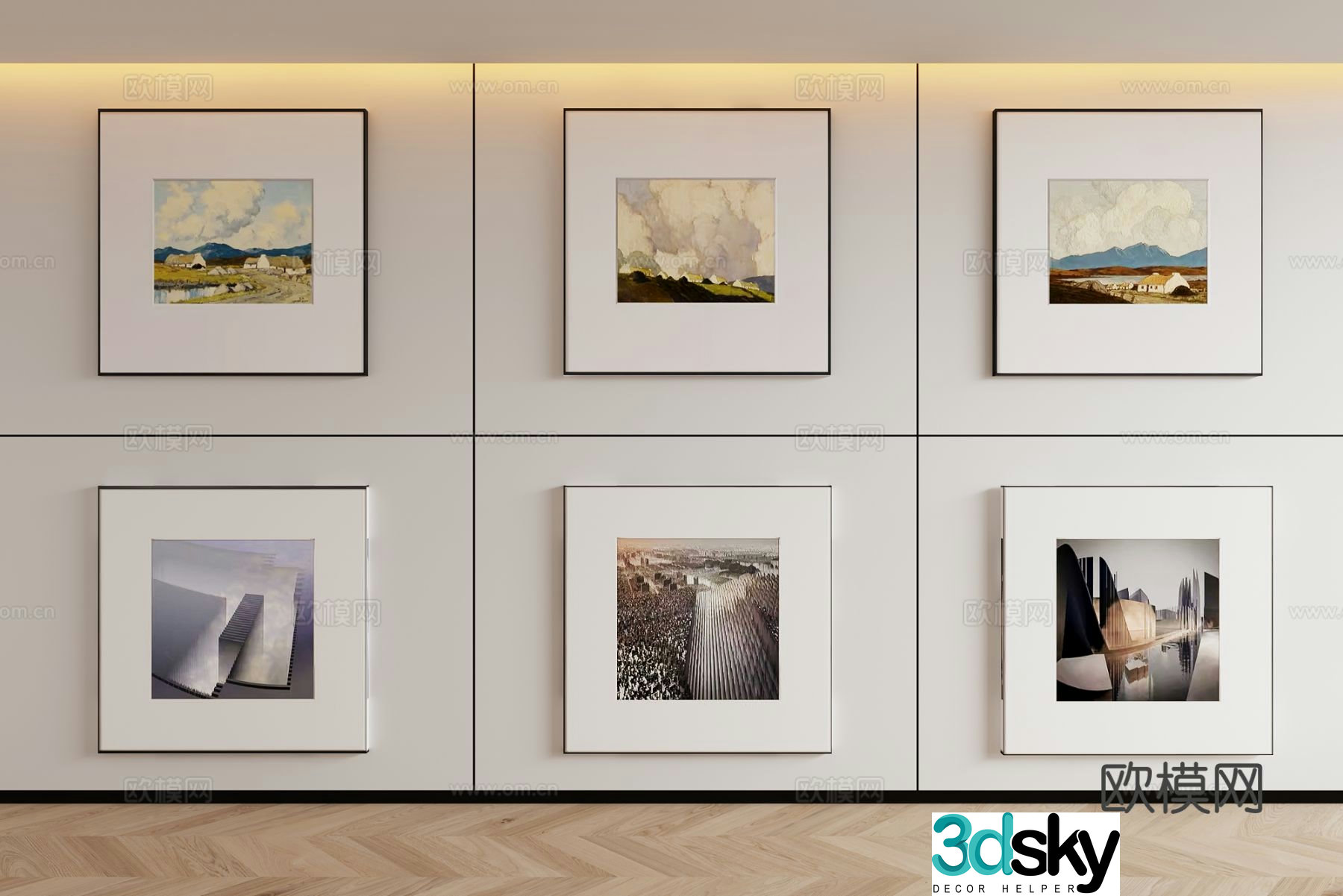 Modern decorative painting art hanging photo wall 3D model
