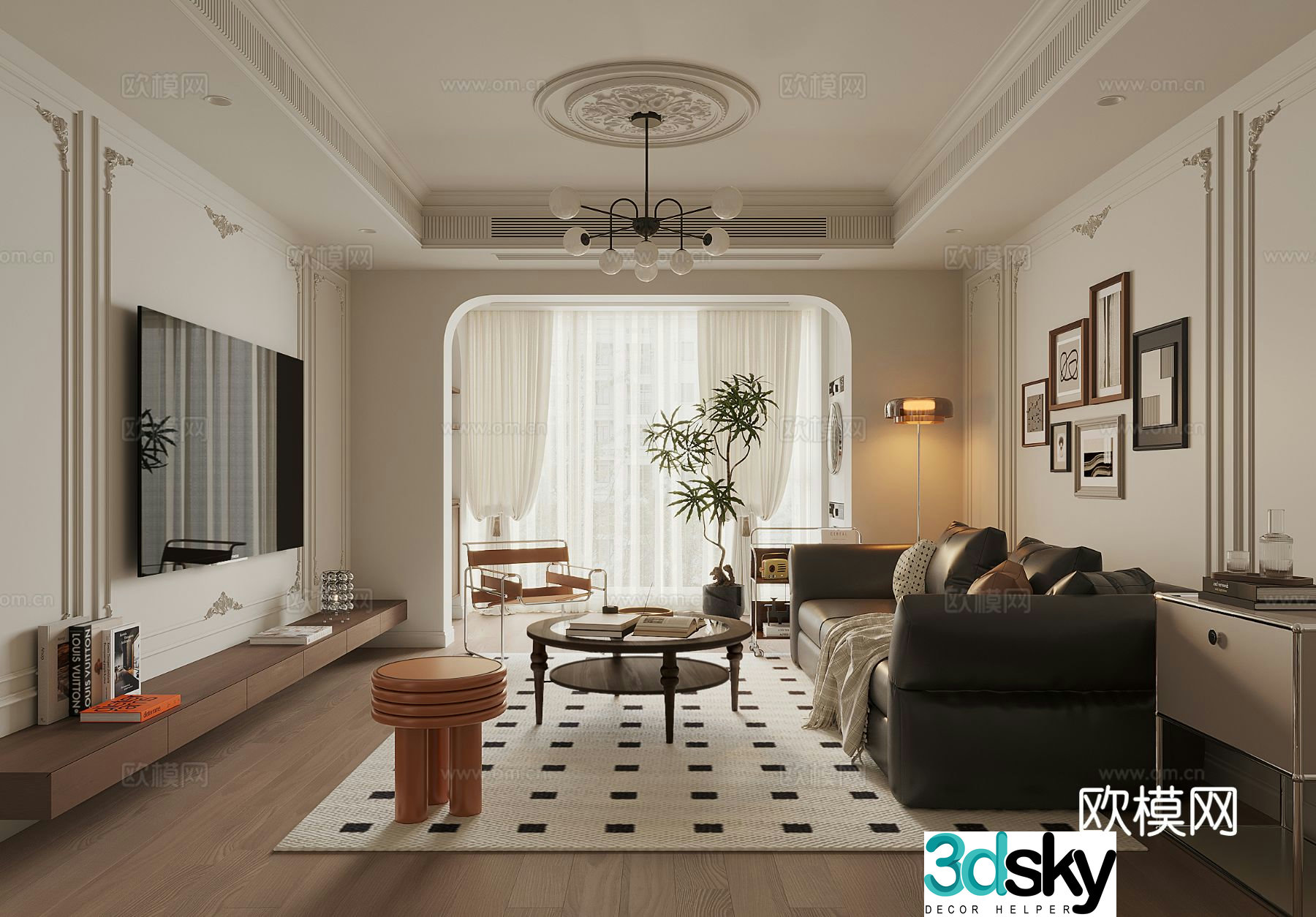 Medieval style living room 3D model