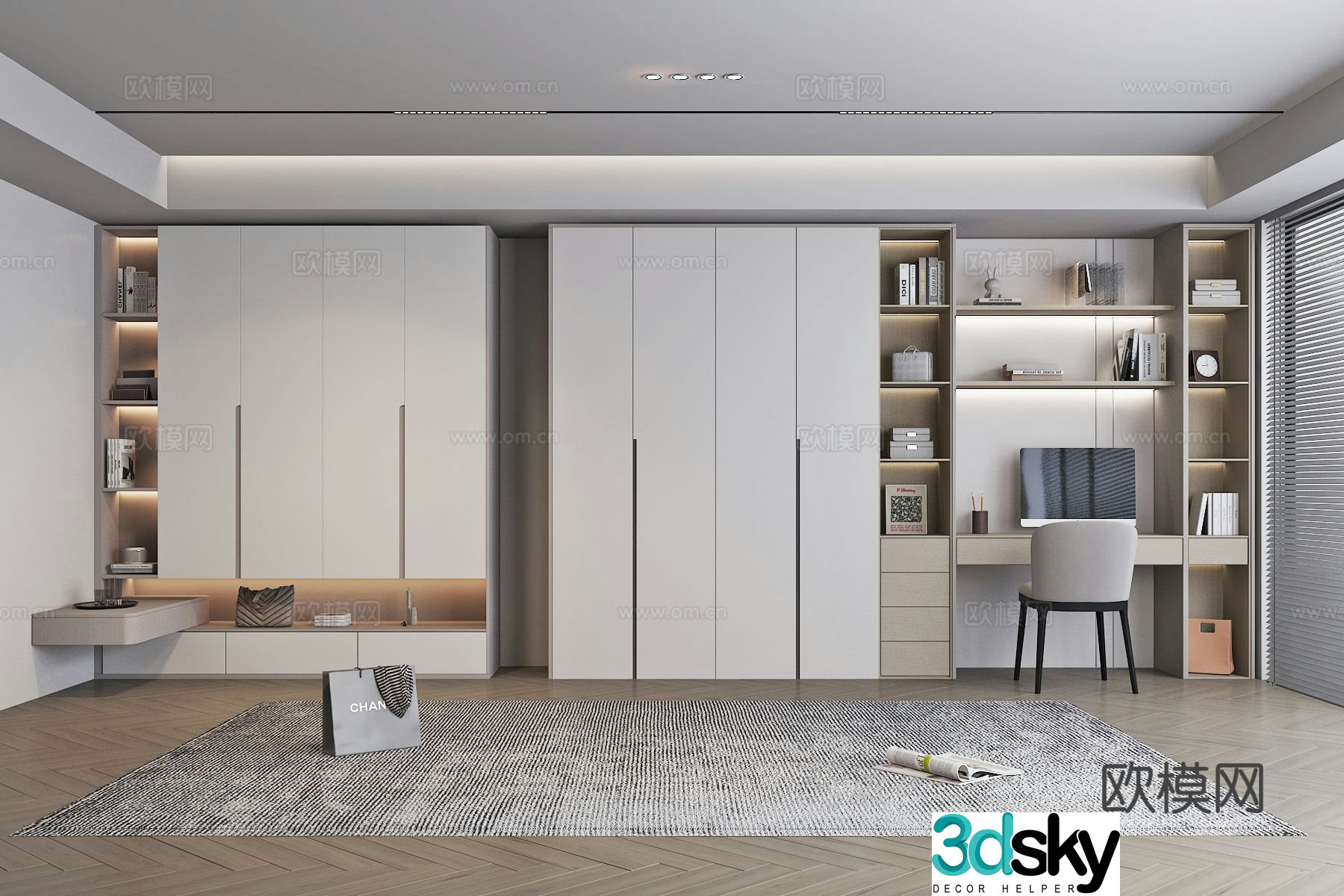 Modern wardrobe dresser 3d model