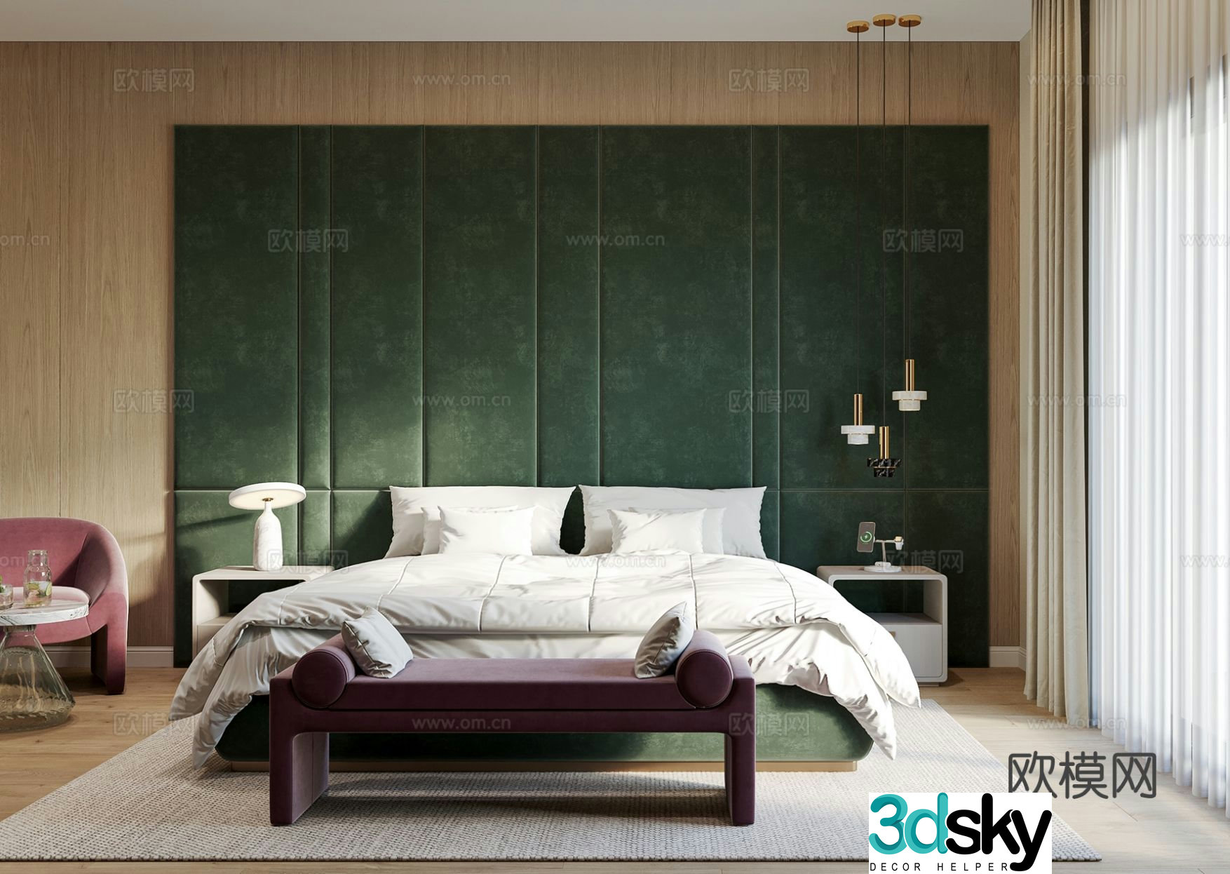 Modern bedroom master bedroom 3d model