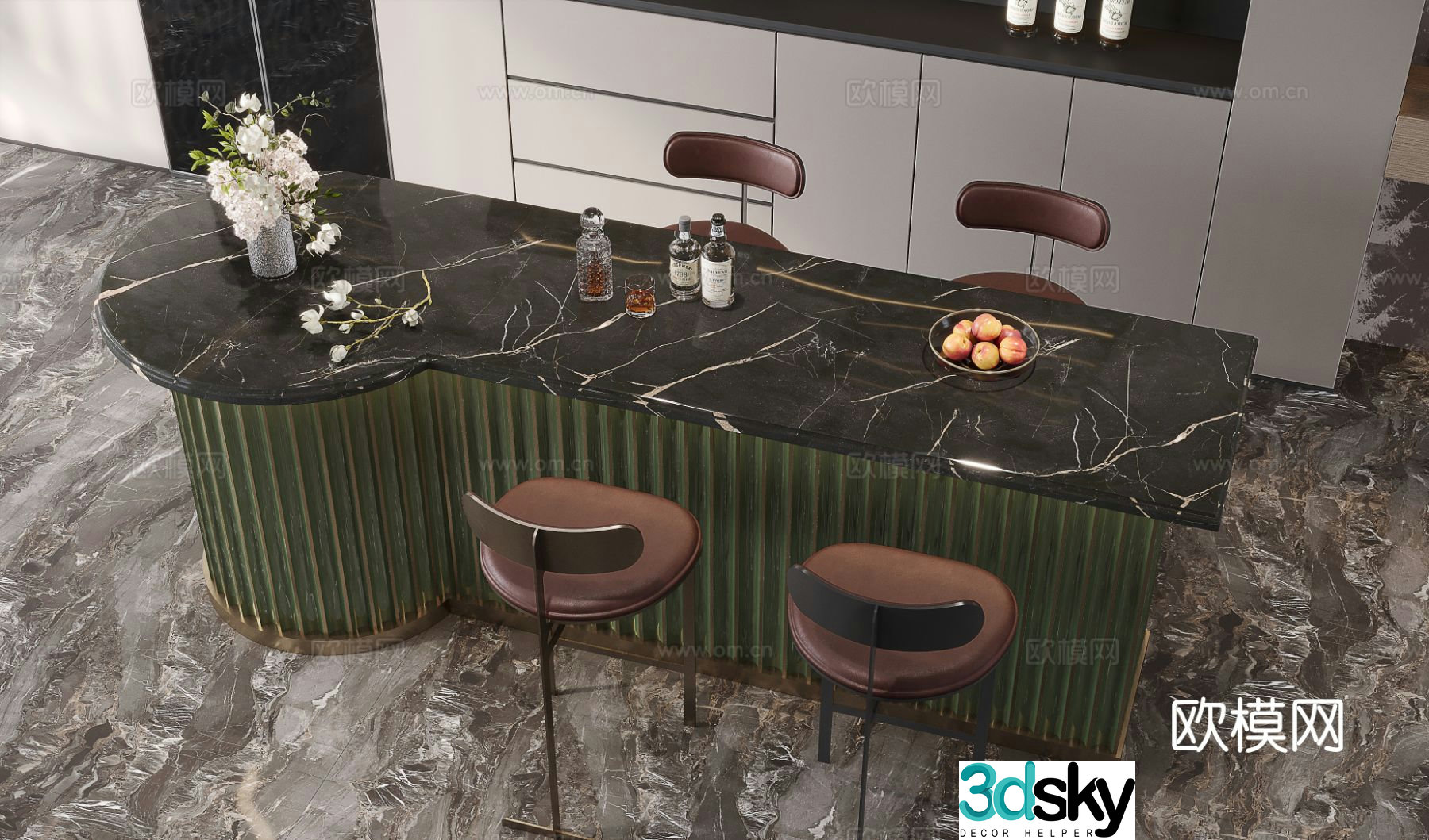 Light luxury bar 3D model